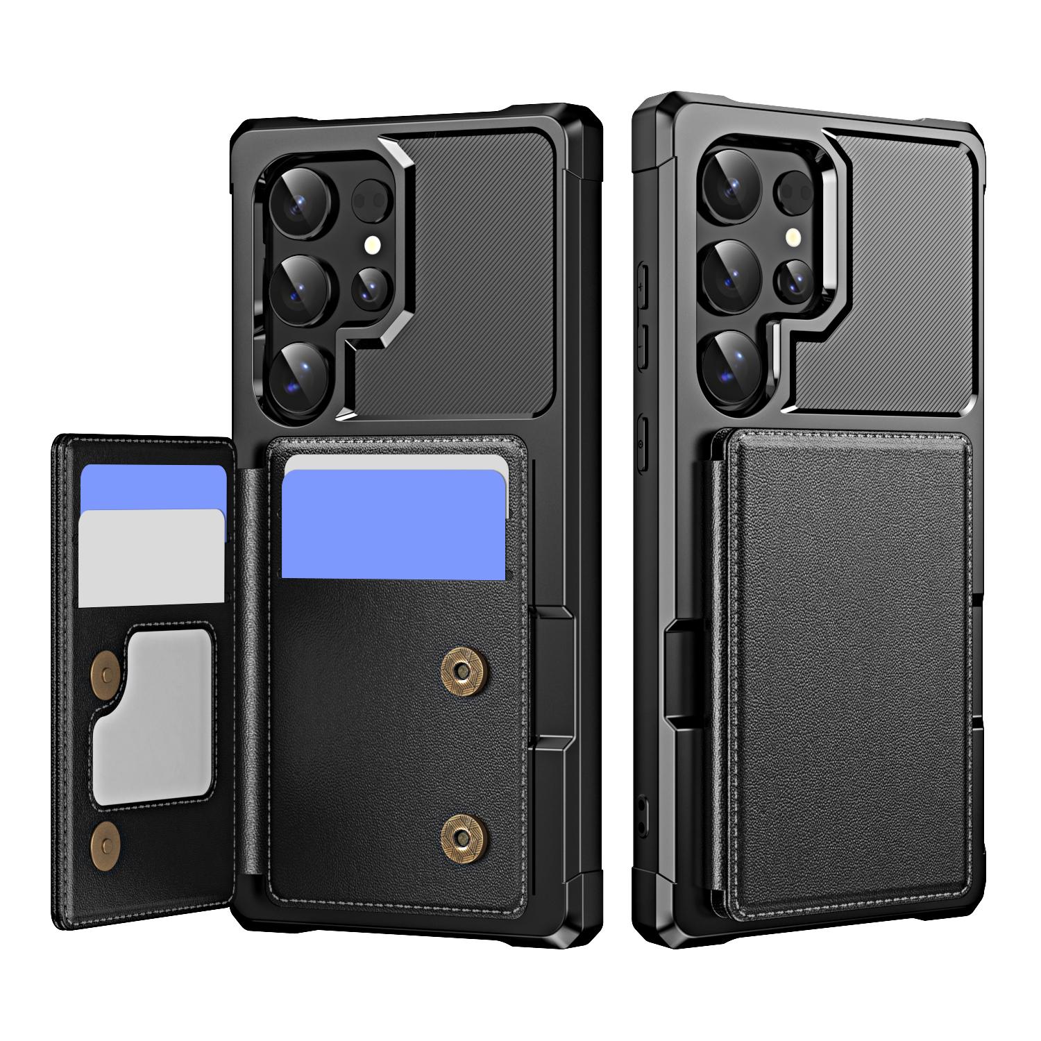 For Samsung Galaxy S24 Ultra 5G Horizontal Flip Card Bag Holder Leather Phone Case(Black) For Samsung Galaxy S24 Ultra 5G Horizontal Flip Card Bag Holder Leather Phone Case(Black)