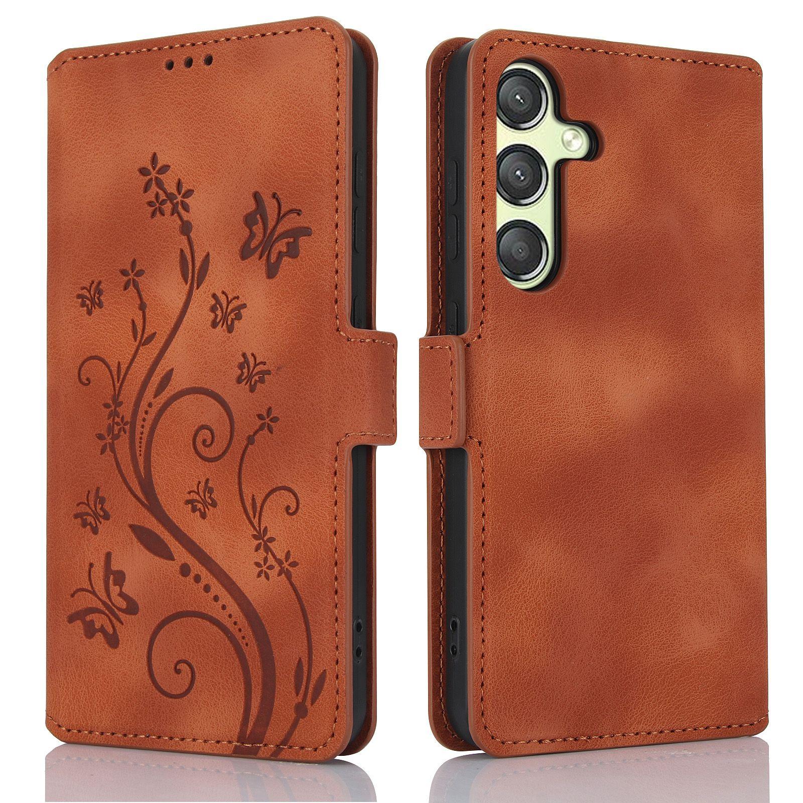 For Samsung Galaxy S24 5G Dreamy Butterfly Love Flower Embossed Leather Phone Case(Brown) For Samsung Galaxy S24 5G Dreamy Butterfly Love Flower Embossed Leather Phone Case(Brown)