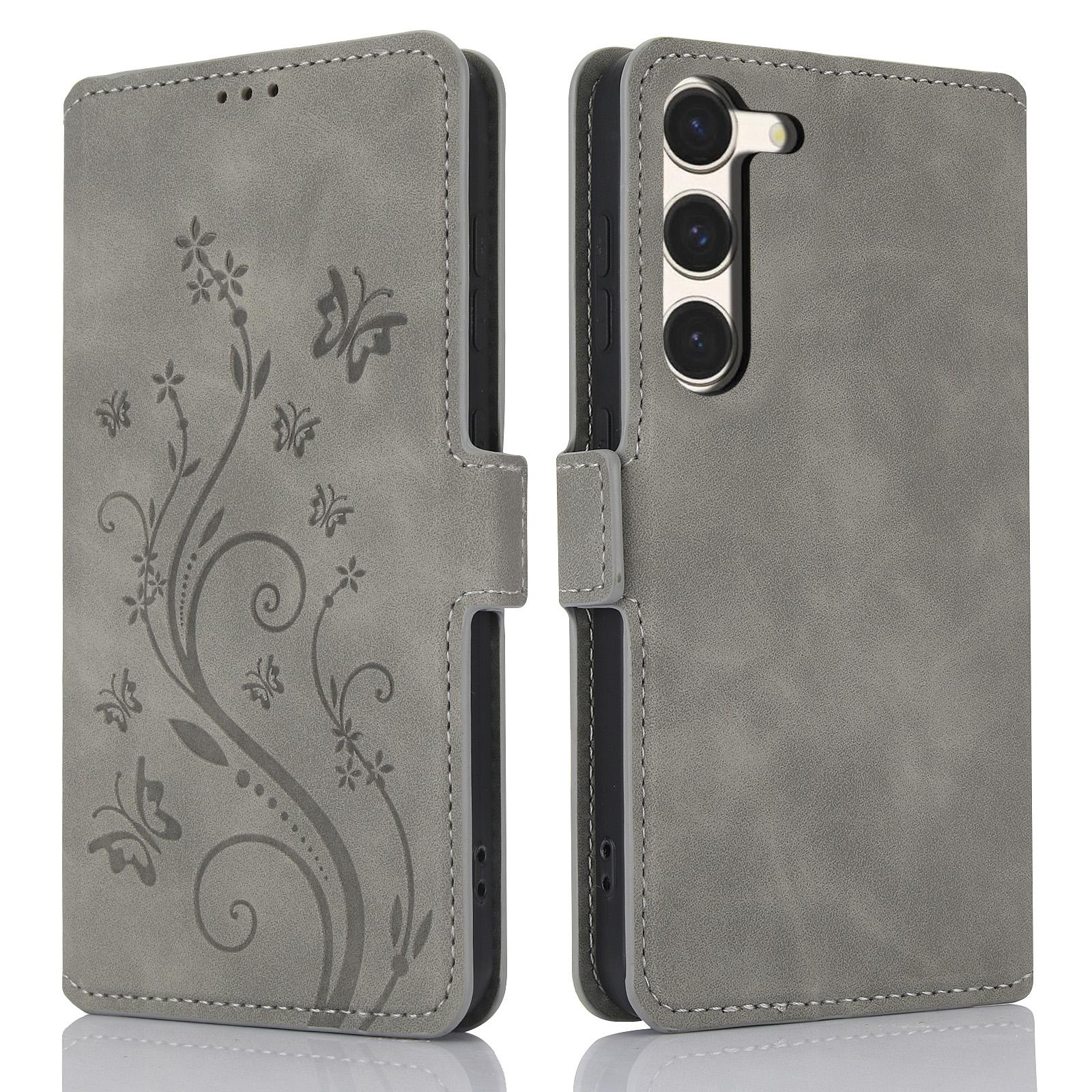 For Samsung Galaxy S23+ 5G Dreamy Butterfly Love Flower Embossed Leather Phone Case(Grey) For Samsung Galaxy S23+ 5G Dreamy Butterfly Love Flower Embossed Leather Phone Case(Grey)