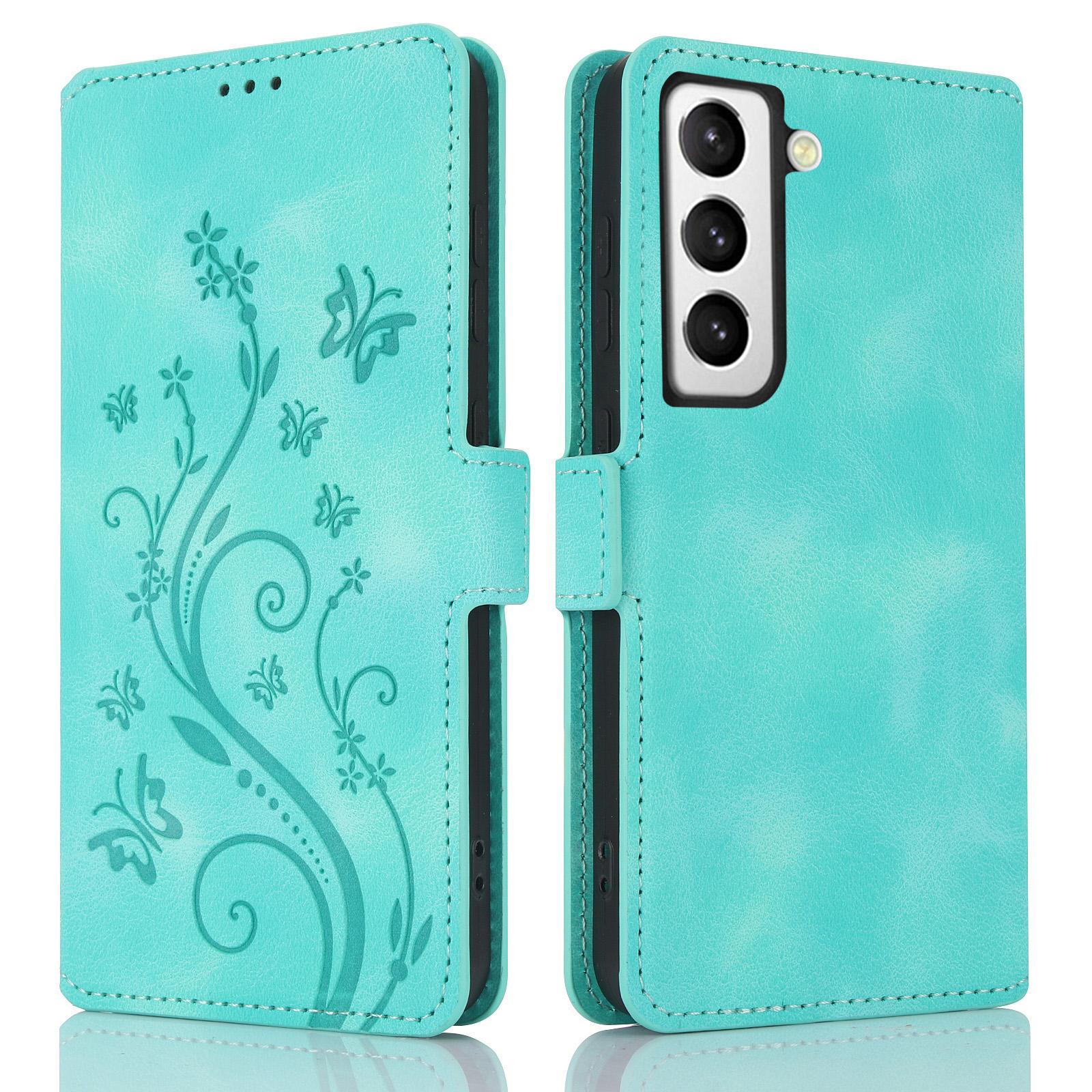 For Samsung Galaxy S22 5G Dreamy Butterfly Love Flower Embossed Leather Phone Case(Green) For Samsung Galaxy S22 5G Dreamy Butterfly Love Flower Embossed Leather Phone Case(Green)