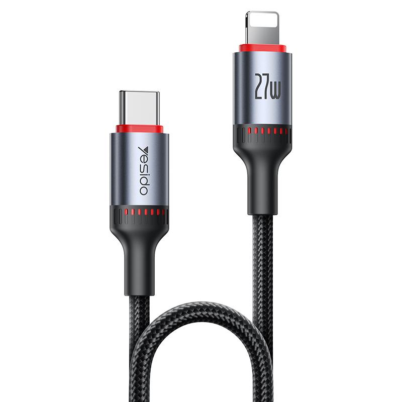 Yesido CA182 PD27W 3A USB-C / Type-C to 8 Pin Charging Data Cable, Length: 1.2m(Black) Yesido CA182 PD27W 3A USB-C / Type-C to 8 Pin Charging Data Cable, Length: 1.2m(Black)