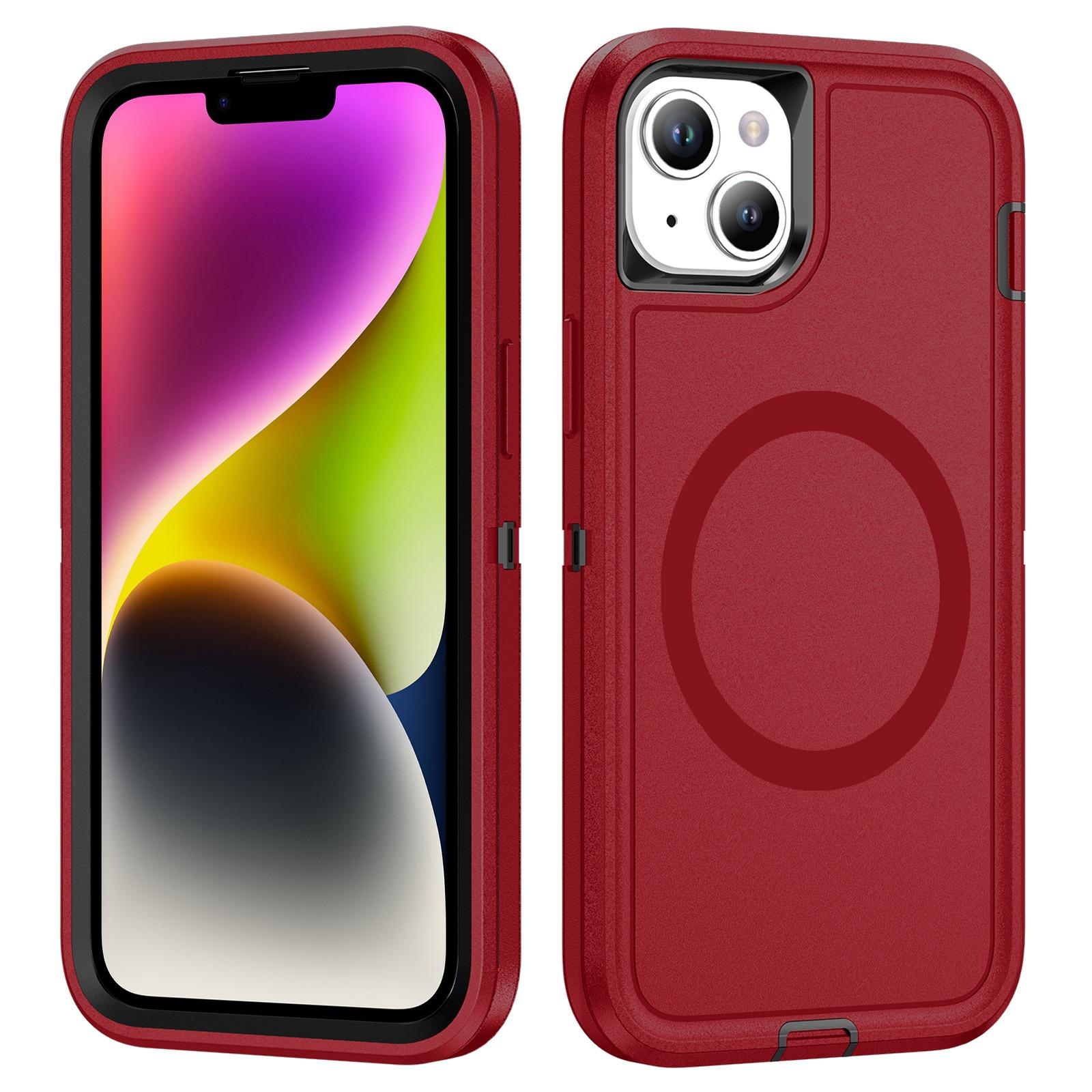 For iPhone 13 / 14 Life Waterproof Rugged MagSafe Magnetic Phone Case(Red)