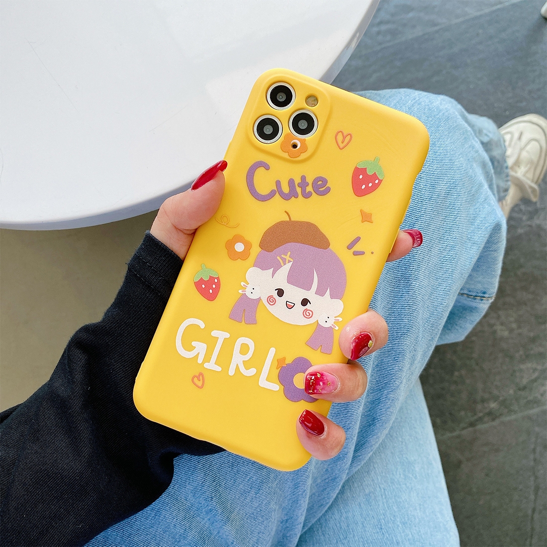 For iPhone 11 Cartoon Pattern Protective Case(Girl) For iPhone 11 Cartoon Pattern Protective Case(Girl)