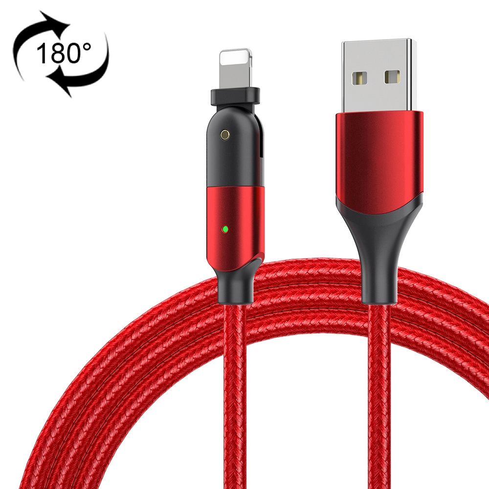 FXCL-WY09 2.4A USB to 8 Pin 180 Degree Rotating Elbow Charging Cable, Length:1.2m(Red) FXCL-WY09 2.4A USB to 8 Pin 180 Degree Rotating Elbow Charging Cable, Length:1.2m(Red)