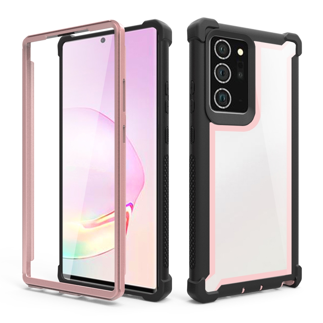 For Samsung Galaxy Note20 Four-corner Shockproof All-inclusive Transparent Space Protective Case(Rose Gold) For Samsung Galaxy Note20 Four-corner Shockproof All-inclusive Transparent Space Protective Case(Rose Gold)