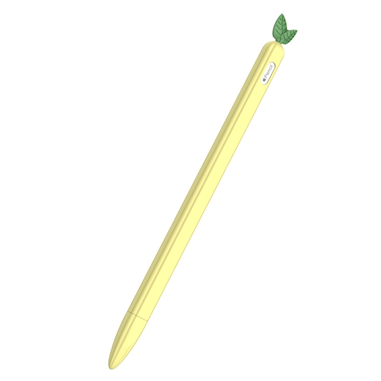 For Apple Pencil 2 Contrasting Color Mint Leaf Silicone Non-slip Protective Cover(Yellow) For Apple Pencil 2 Contrasting Color Mint Leaf Silicone Non-slip Protective Cover(Yellow)