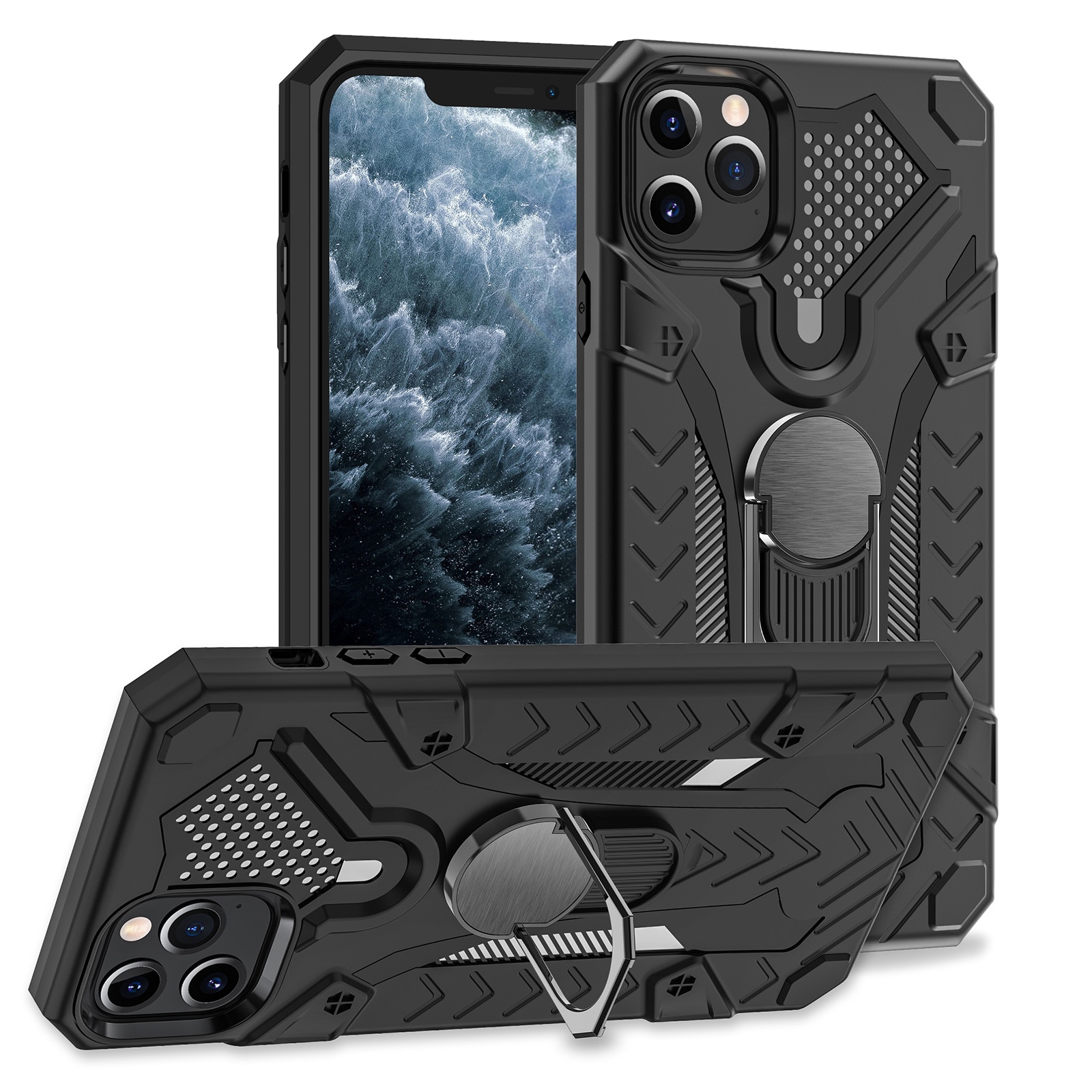 For iPhone 11 Pro Armor Knight Series 2 in 1 PC + TPU Protective Casewith Ring Holder(Black) For iPhone 11 Pro Armor Knight Series 2 in 1 PC + TPU Protective Casewith Ring Holder(Black)