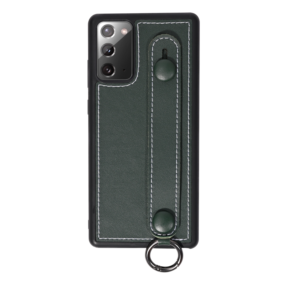 For Samsung Galaxy Note 20 Top Layer Cowhide Shockproof Protective Case with Wrist Strap Bracket(Green) For Samsung Galaxy Note 20 Top Layer Cowhide Shockproof Protective Case with Wrist Strap Bracket(Green)