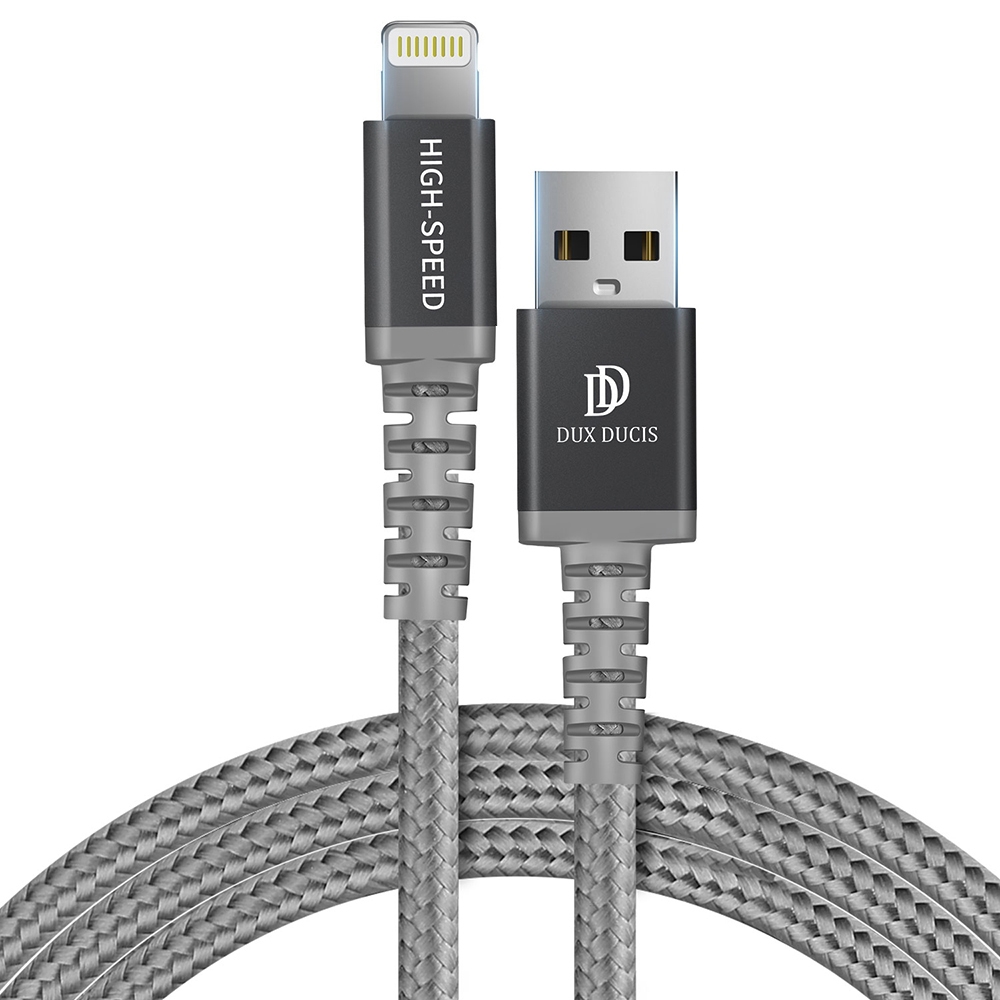 DUX DUCIS 2.4A 8 Pin MFI Charging Cable, Length: 1m(Grey) DUX DUCIS 2.4A 8 Pin MFI Charging Cable, Length: 1m(Grey)