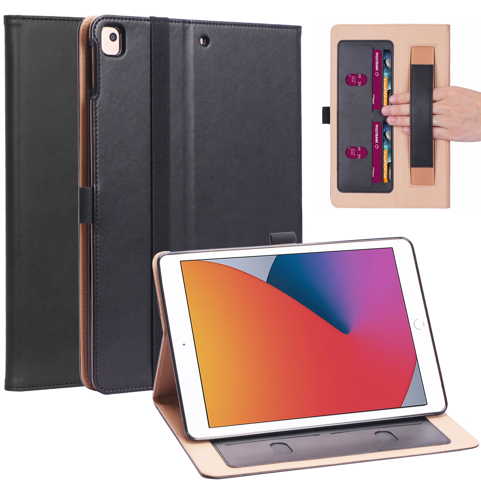 Retro Pattern TPU + PU Leather Case with Holder & Card Slots For iPad 10.2 2021 / 2020 / 2019 / Pro 10.5(Black) Retro Pattern TPU + PU Leather Case with Holder & Card Slots For iPad 10.2 2021 / 2020 / 2019 / Pro 10.5(Black)