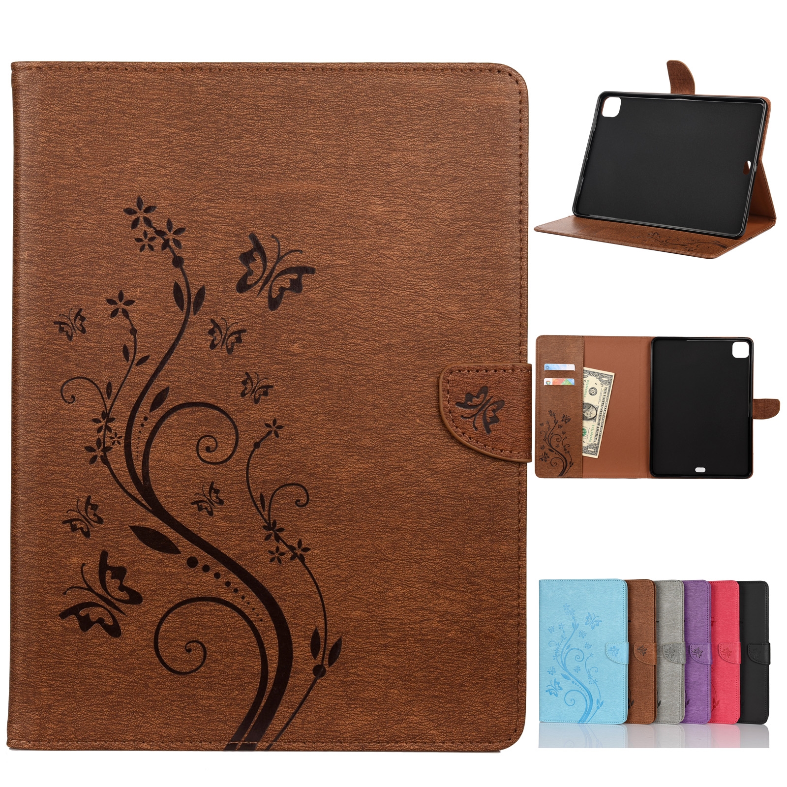 For iPad Pro 11 (2020) Butterfly Flower Embossing Pattern Horizontal Flip Leather Tablet Case with Holder & Card Slots & Wallet(Brown) For iPad Pro 11 (2020) Butterfly Flower Embossing Pattern Horizontal Flip Leather Tablet Case with Holder & Card Slots & Wallet(Brown)
