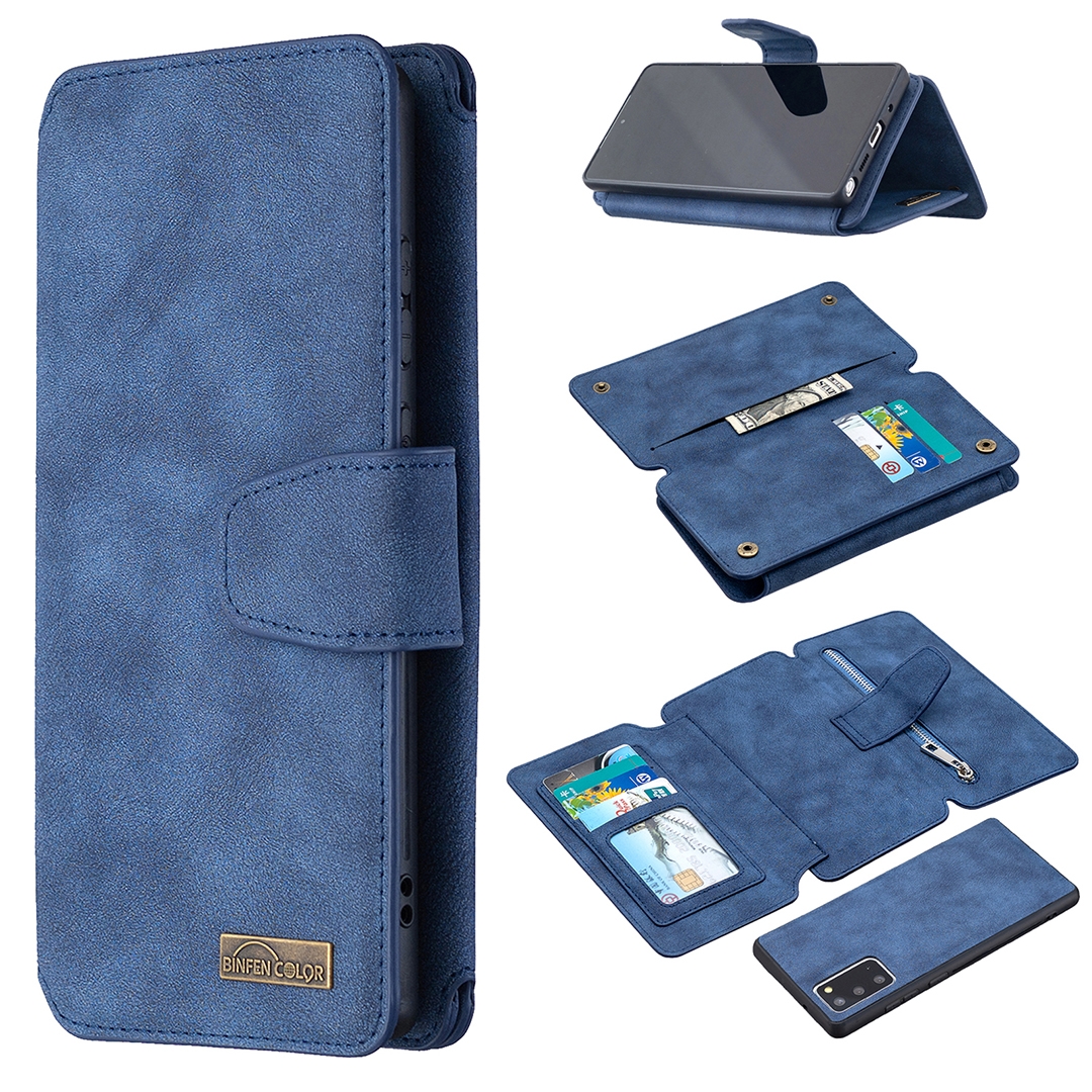 For Samsung Galaxy Note20 Detachable Frosted Magnetic Horizontal Flip PU Leather Case with Card Slots & Holder & Zipper Wallet & Photo Frame(Blue) For Samsung Galaxy Note20 Detachable Frosted Magnetic Horizontal Flip PU Leather Case with Card Slots & Holder & Zipper Wallet & Photo Frame(Blue)