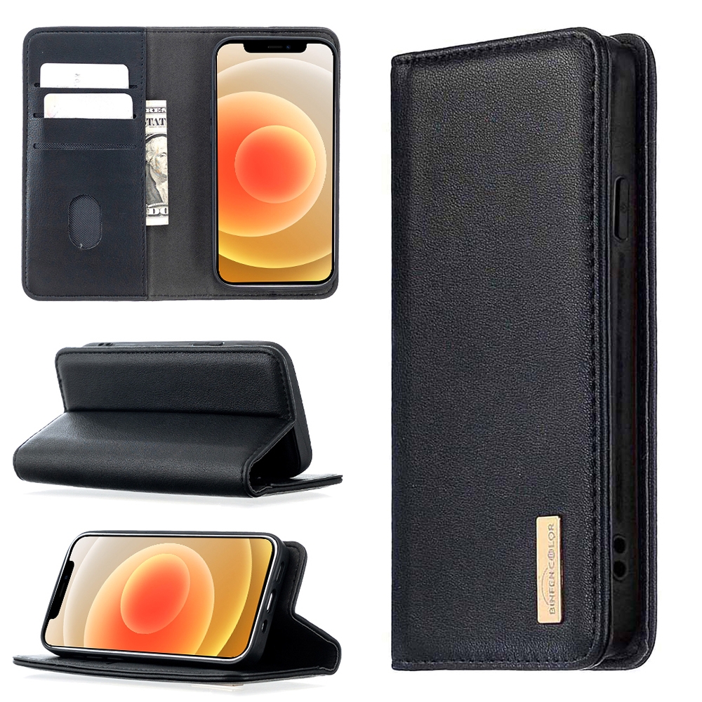 For iPhone 12 mini 2 in 1 Detachable Magnetic Horizontal Flip Genuine Leather Case with Holder & Card Slots & Wallet(Black) For iPhone 12 mini 2 in 1 Detachable Magnetic Horizontal Flip Genuine Leather Case with Holder & Card Slots & Wallet(Black)