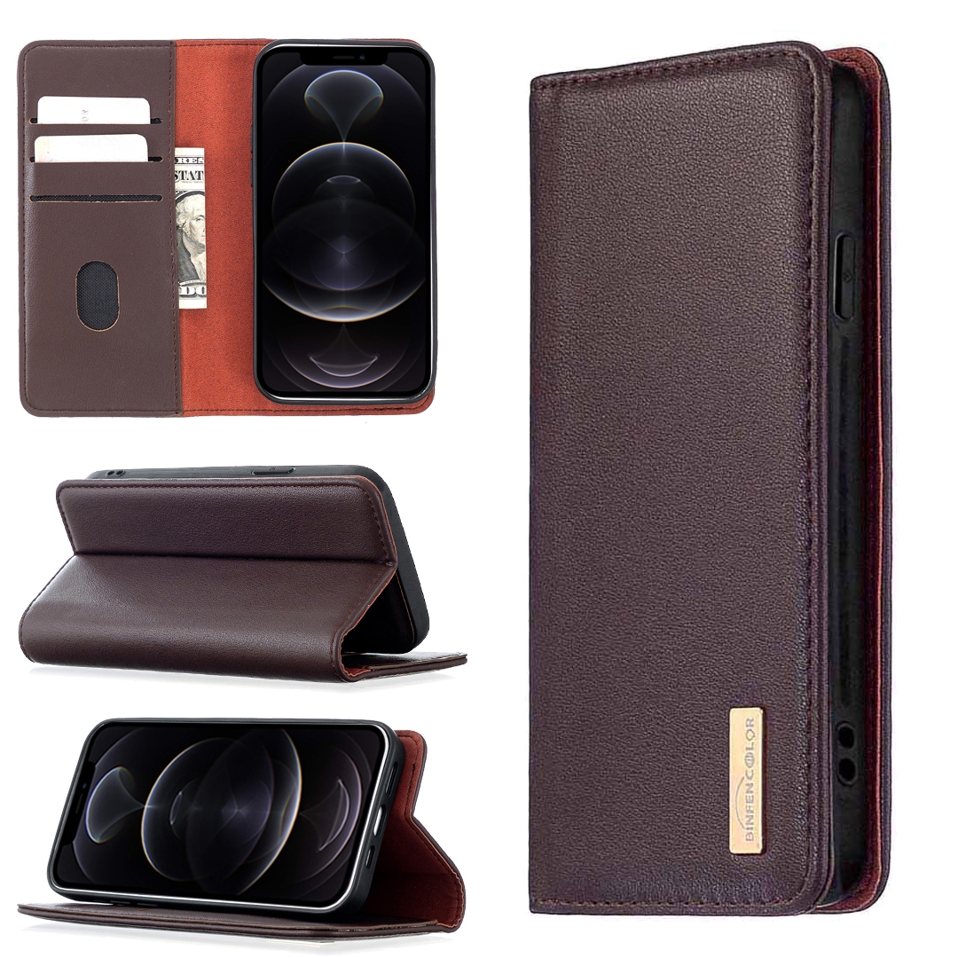 For iPhone 12 / 12 Pro 2 in 1 Detachable Magnetic Horizontal Flip Genuine Leather Case with Holder & Card Slots & Wallet(Dark Brown) For iPhone 12 / 12 Pro 2 in 1 Detachable Magnetic Horizontal Flip Genuine Leather Case with Holder & Card Slots & Wallet(Dark Brown)