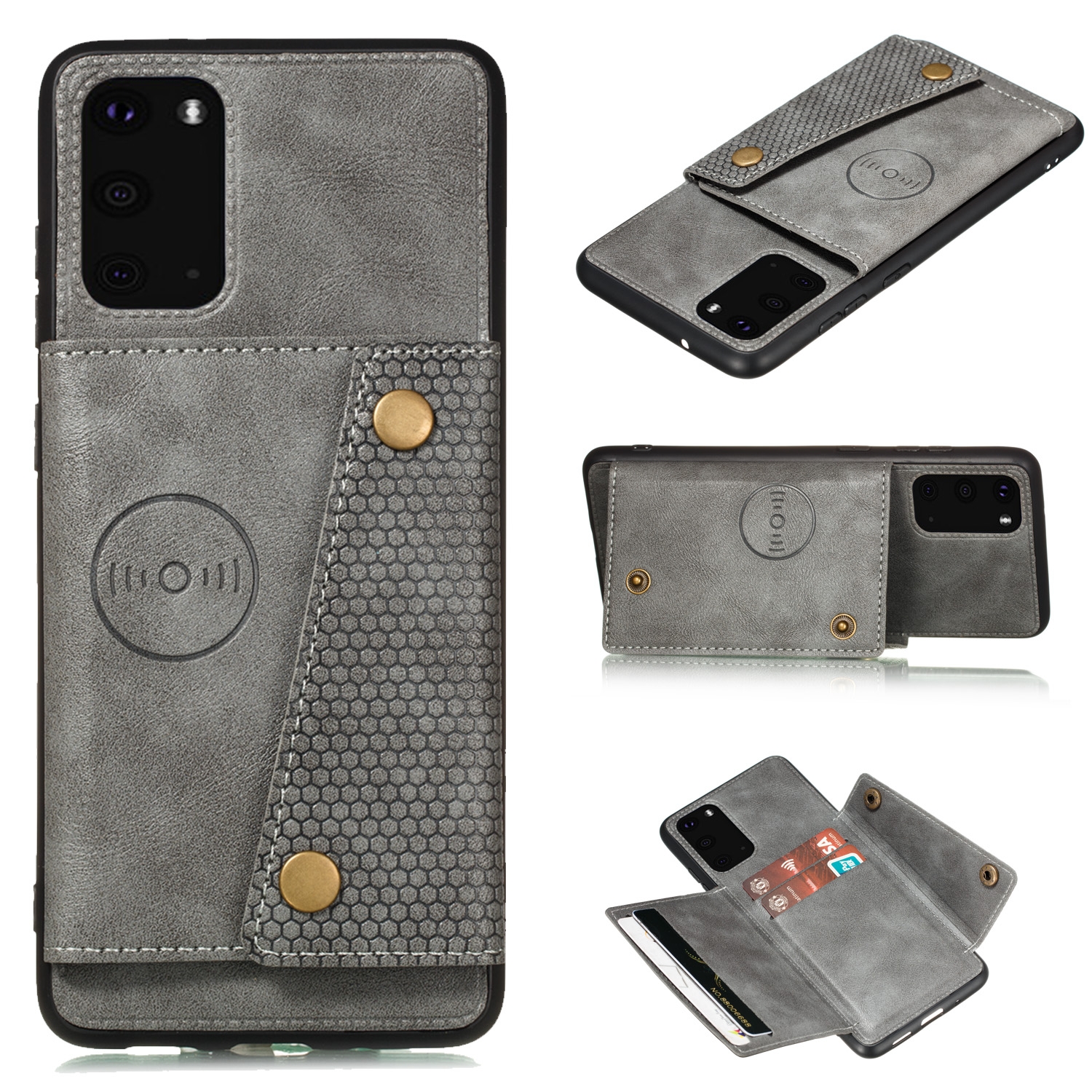 For Samsung Galaxy S20 FE Double Buckle PU + TPU Shockproof Magnetic Protective Case with Card Slot & Holder(Grey) For Samsung Galaxy S20 FE Double Buckle PU + TPU Shockproof Magnetic Protective Case with Card Slot & Holder(Grey)
