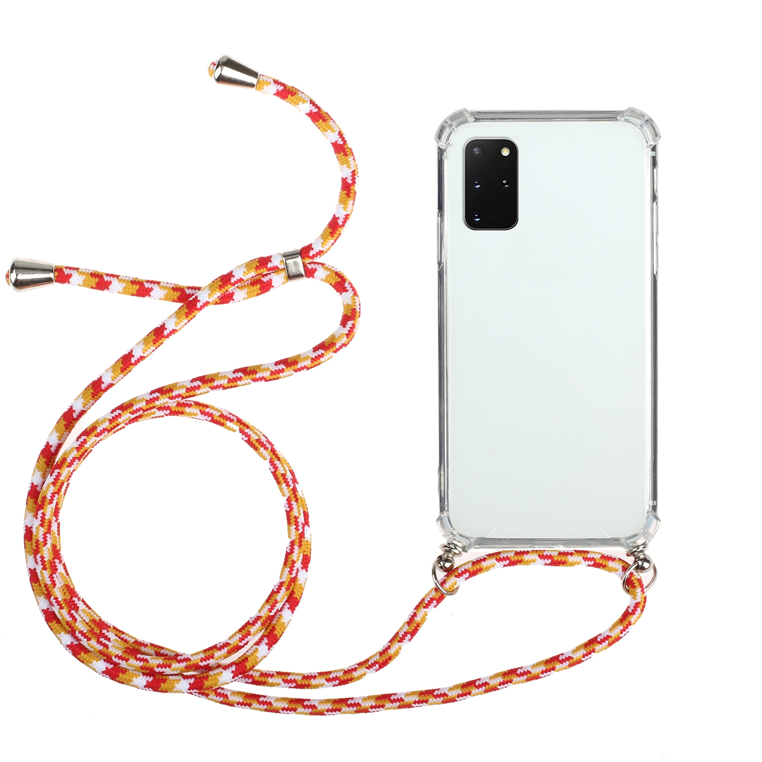For Samsung Galaxy Note20 Four-Corner Anti-Fall Transparent TPU Protective Case with Lanyard(Orange Yellow) For Samsung Galaxy Note20 Four-Corner Anti-Fall Transparent TPU Protective Case with Lanyard(Orange Yellow)