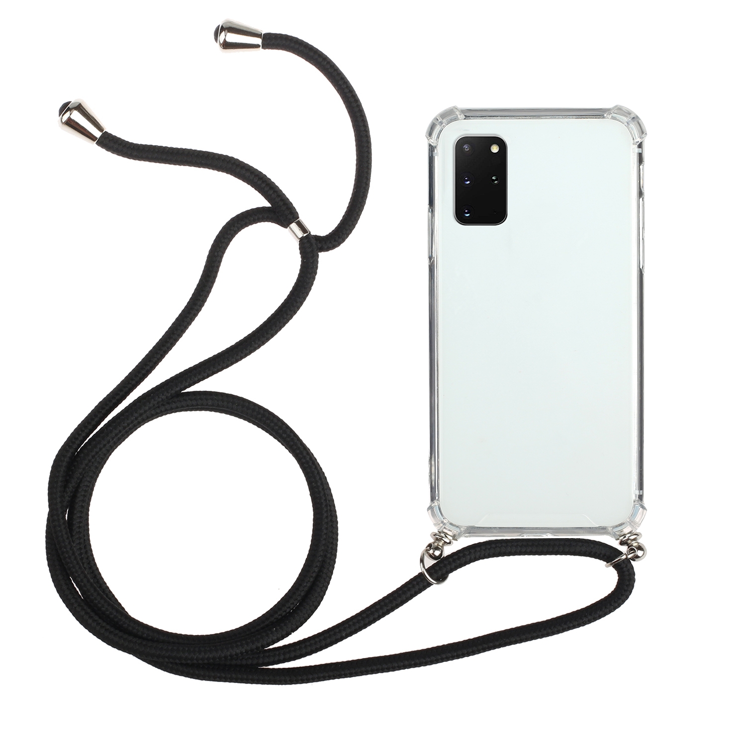 For Samsung Galaxy S20 FE 5G Four-Corner Anti-Fall Transparent TPU Protective Case with Lanyard(Black) For Samsung Galaxy S20 FE 5G Four-Corner Anti-Fall Transparent TPU Protective Case with Lanyard(Black)