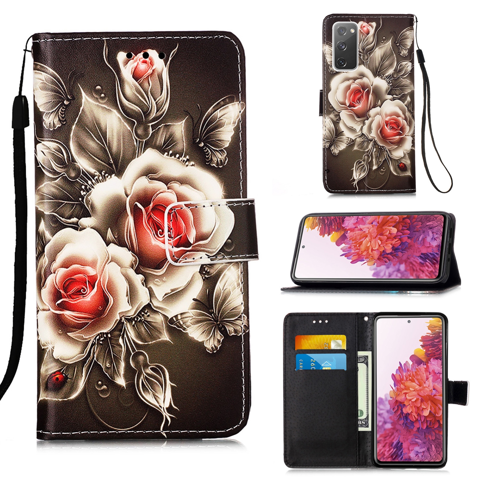 For Samsung Galaxy S20 FE 5G 3D Painting Horizontal Flip Leather Case with Holder & Card Slot & Lanyard(Rose Flower) For Samsung Galaxy S20 FE 5G 3D Painting Horizontal Flip Leather Case with Holder & Card Slot & Lanyard(Rose Flower)