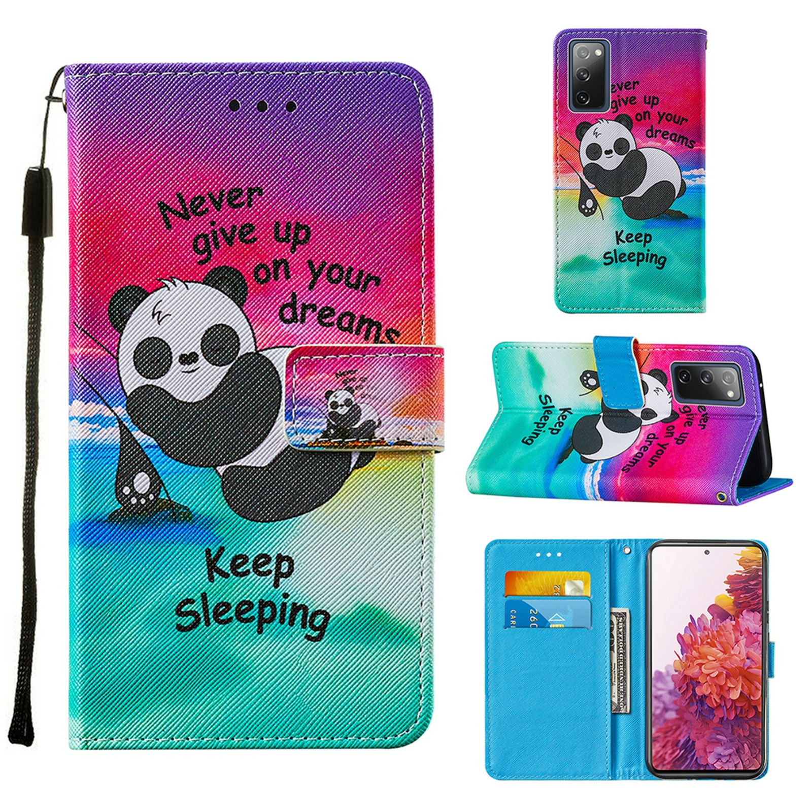 For Samsung Galaxy S20 FE 5G Colored Drawing Pattern Horizontal Flip Leather Case with Holder & Card Slot & Lanyard(Panda) For Samsung Galaxy S20 FE 5G Colored Drawing Pattern Horizontal Flip Leather Case with Holder & Card Slot & Lanyard(Panda)