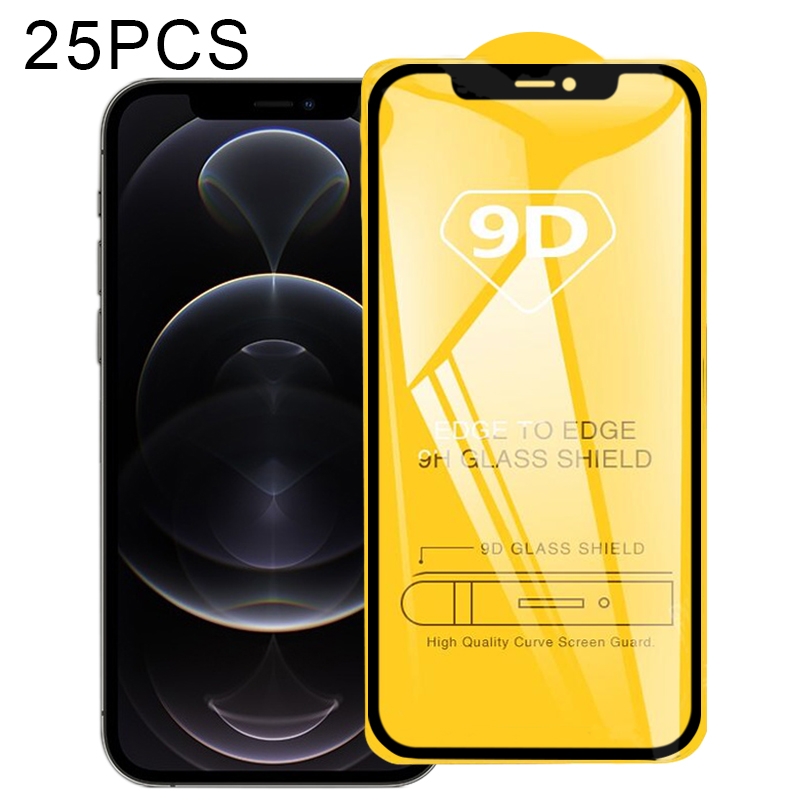 For iPhone 12 / 12 Pro 25pcs 9D Full Glue Full Screen Tempered Glass Film For iPhone 12 / 12 Pro 25pcs 9D Full Glue Full Screen Tempered Glass Film