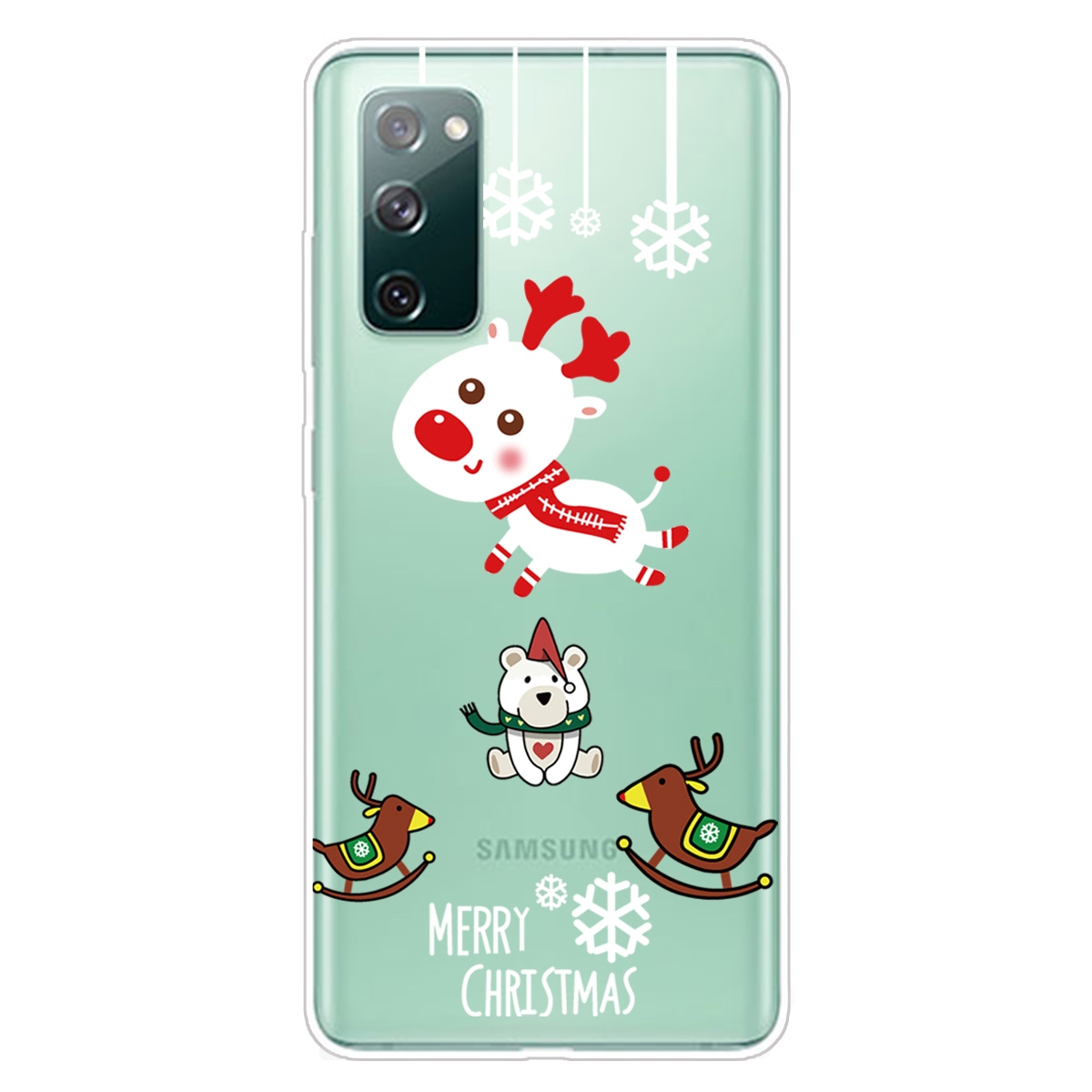 For Samsung Galaxy S20 FE Christmas Series Clear TPU Protective Case(Trojan Bear Deer) For Samsung Galaxy S20 FE Christmas Series Clear TPU Protective Case(Trojan Bear Deer)