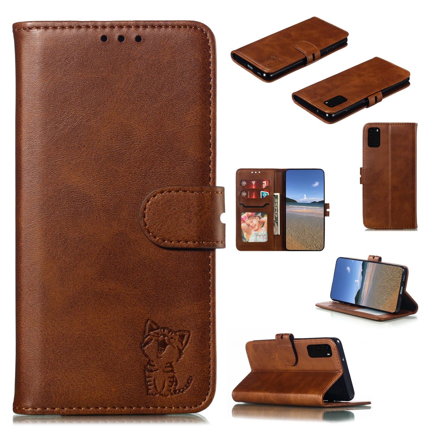 For Samsung Galaxy S20 FE Embossed Happy Cat Pattern Horizontal Flip Leather Case with Holder & Card Slots & Wallet(Brown) For Samsung Galaxy S20 FE Embossed Happy Cat Pattern Horizontal Flip Leather Case with Holder & Card Slots & Wallet(Brown)