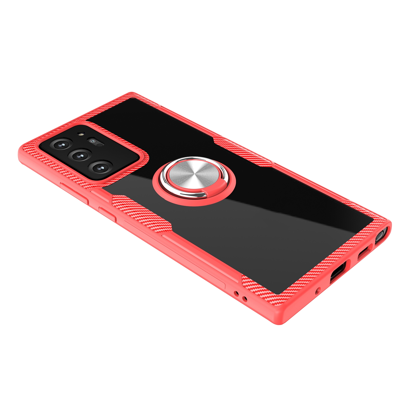 For Samsung Galaxy S24 Ultra 5G Shockproof Transparent TPU + Acrylic Protective Case, with Ring Holder(Red) For Samsung Galaxy S24 Ultra 5G Shockproof Transparent TPU + Acrylic Protective Case, with Ring Holder(Red)