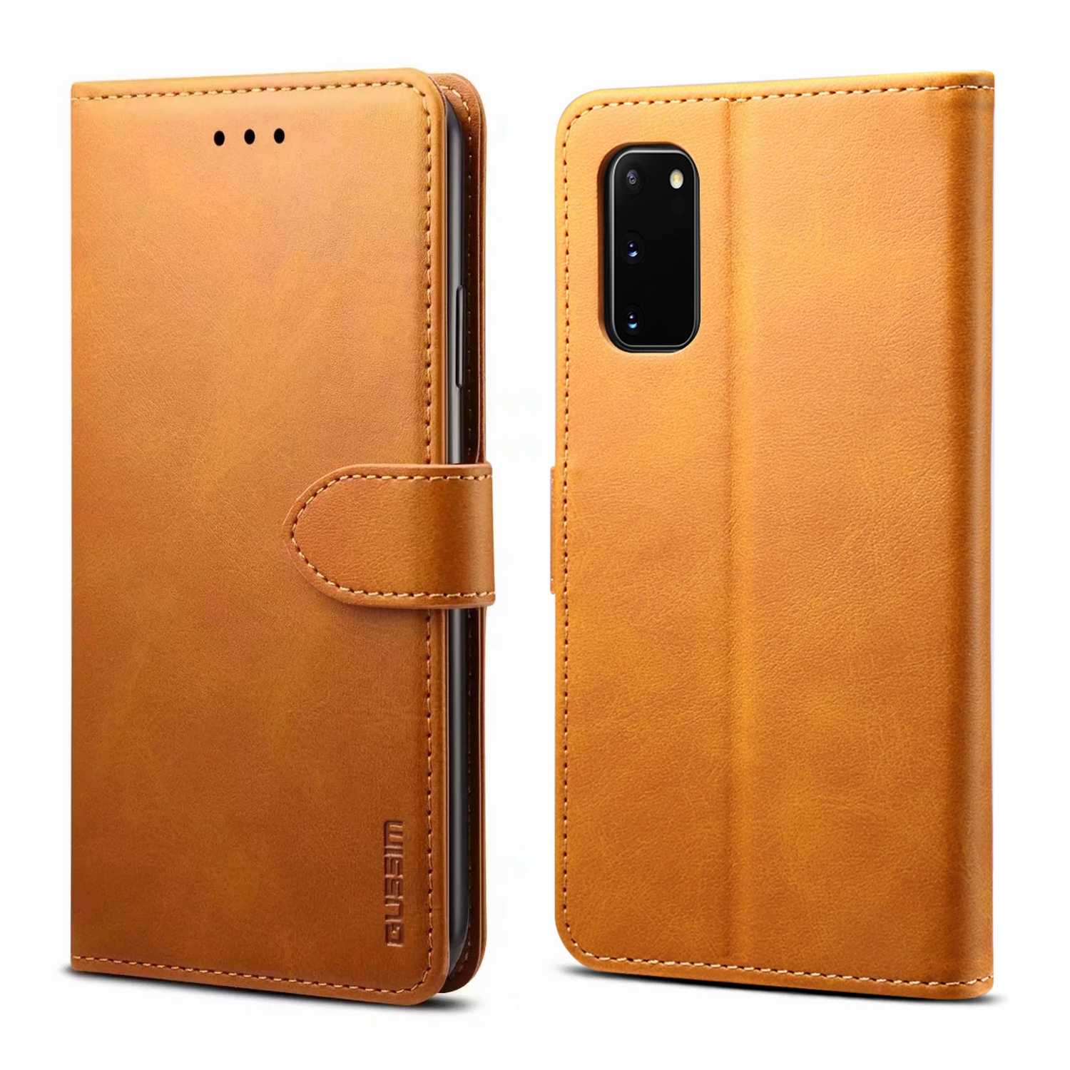 For Galaxy S20 FE GUSSIM Business Style Horizontal Flip Leather Case with Holder & Card Slots & Wallet(Khaki) For Galaxy S20 FE GUSSIM Business Style Horizontal Flip Leather Case with Holder & Card Slots & Wallet(Khaki)