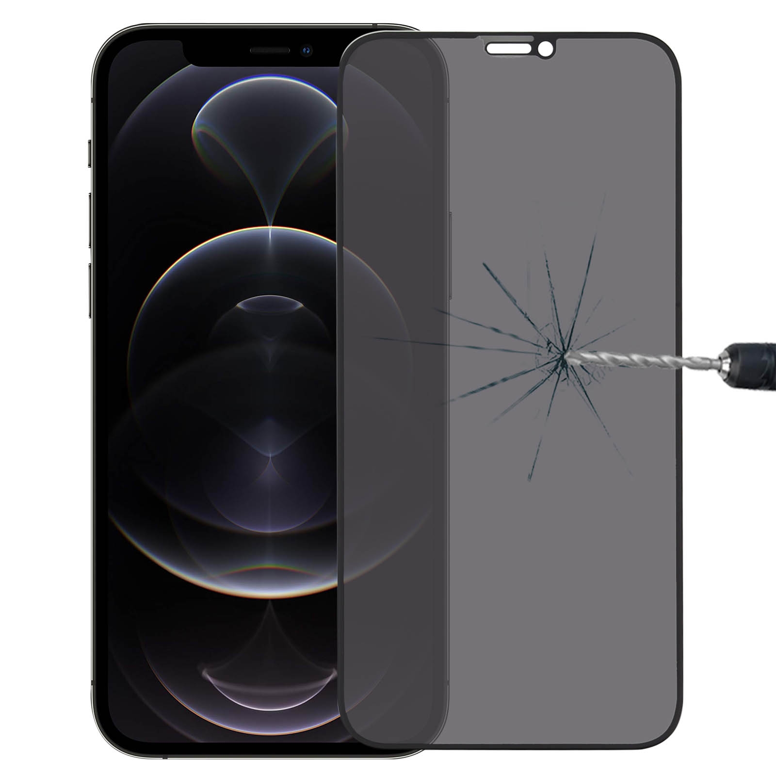 For iPhone 12 / 12 Pro Anti-peeping Plasma Oil Coated High Aluminum Wear-resistant Tempered Glass Film For iPhone 12 / 12 Pro Anti-peeping Plasma Oil Coated High Aluminum Wear-resistant Tempered Glass Film