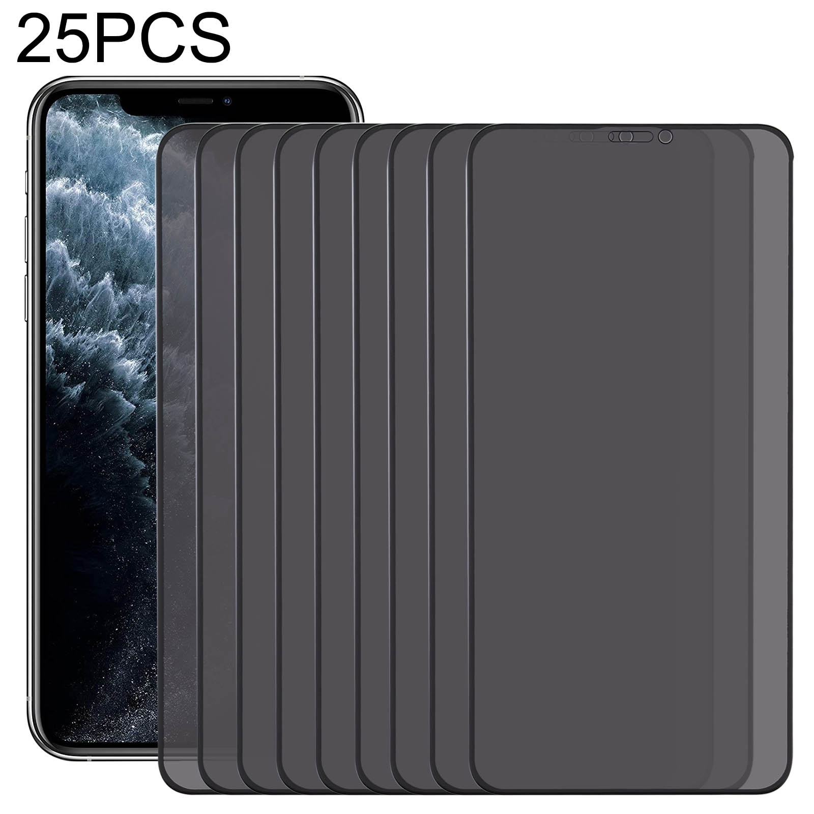 25 PCS Anti-peeping Plasma Oil Coated High Aluminum Wear-resistant Tempered Glass Film For iPhone 11 Pro Max 25 PCS Anti-peeping Plasma Oil Coated High Aluminum Wear-resistant Tempered Glass Film For iPhone 11 Pro Max