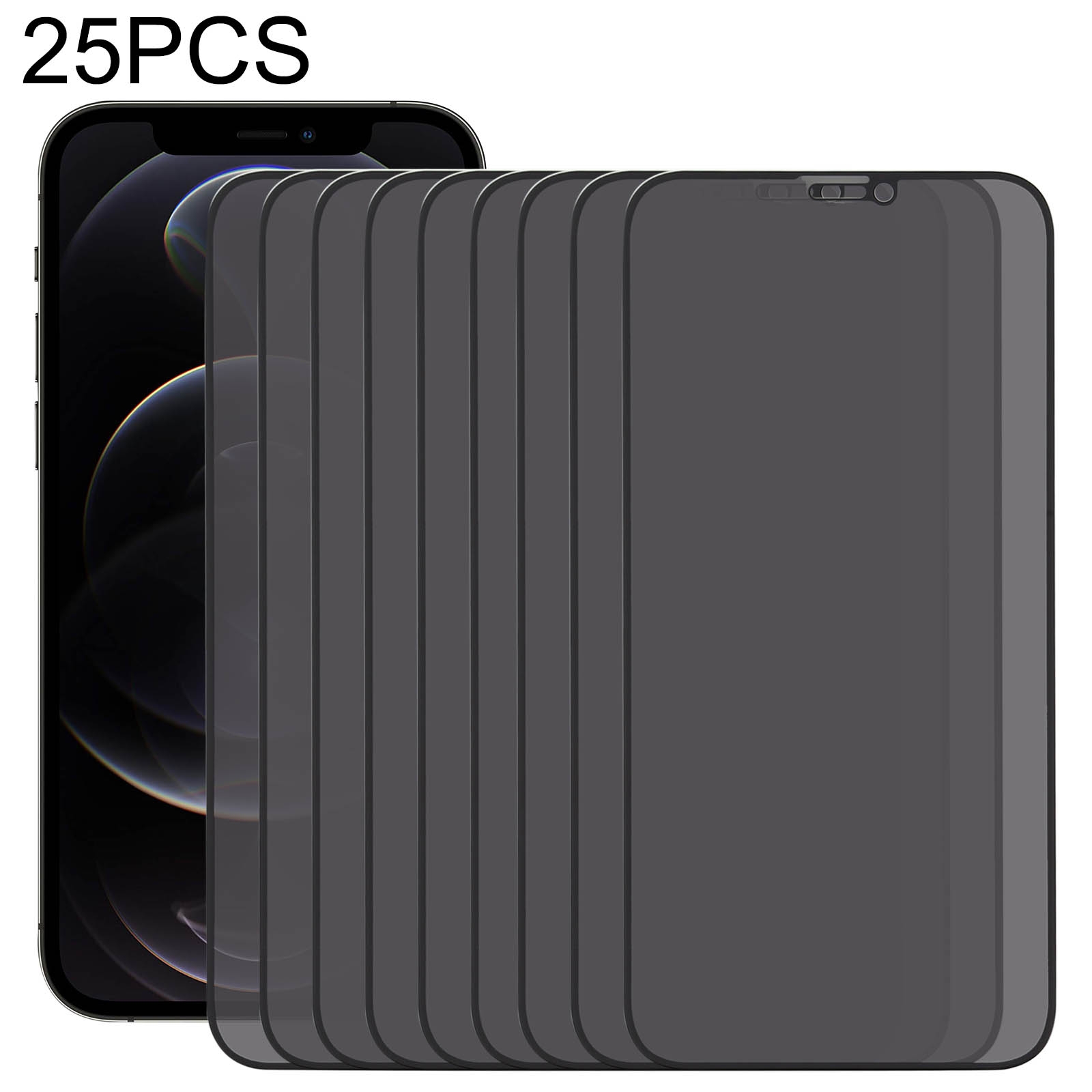 For iPhone 12 / 12 Pro 25pcs Anti-peeping Plasma Oil Coated High Aluminum Wear-resistant Tempered Glass Film For iPhone 12 / 12 Pro 25pcs Anti-peeping Plasma Oil Coated High Aluminum Wear-resistant Tempered Glass Film