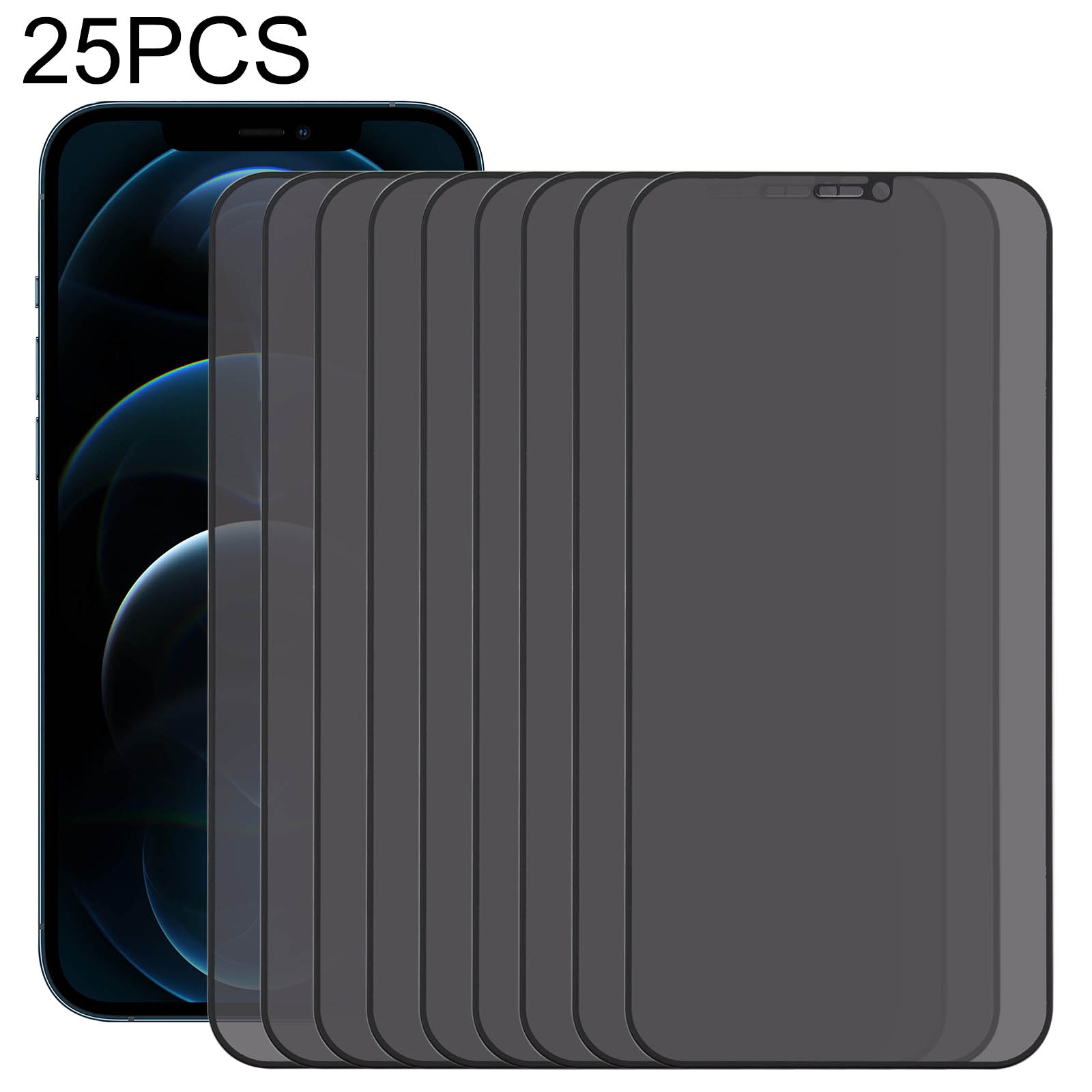 For iPhone 12 Pro Max 25pcs Anti-peeping Plasma Oil Coated High Aluminum Wear-resistant Tempered Glass Film For iPhone 12 Pro Max 25pcs Anti-peeping Plasma Oil Coated High Aluminum Wear-resistant Tempered Glass Film