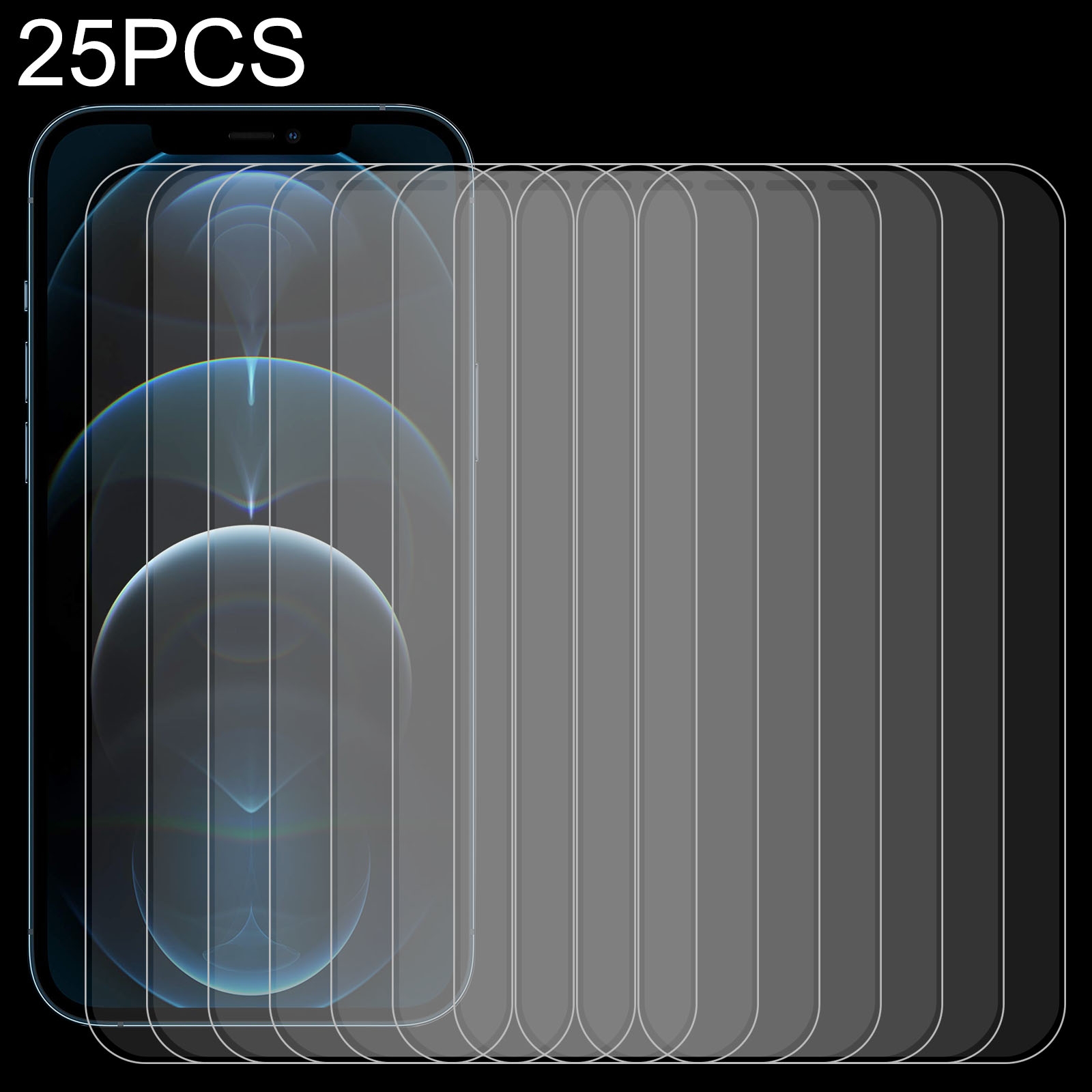 For iPhone 12 Pro Max 25pcs Frosted Bright Edge Anti-fingerprint Tempered Glass Film For iPhone 12 Pro Max 25pcs Frosted Bright Edge Anti-fingerprint Tempered Glass Film