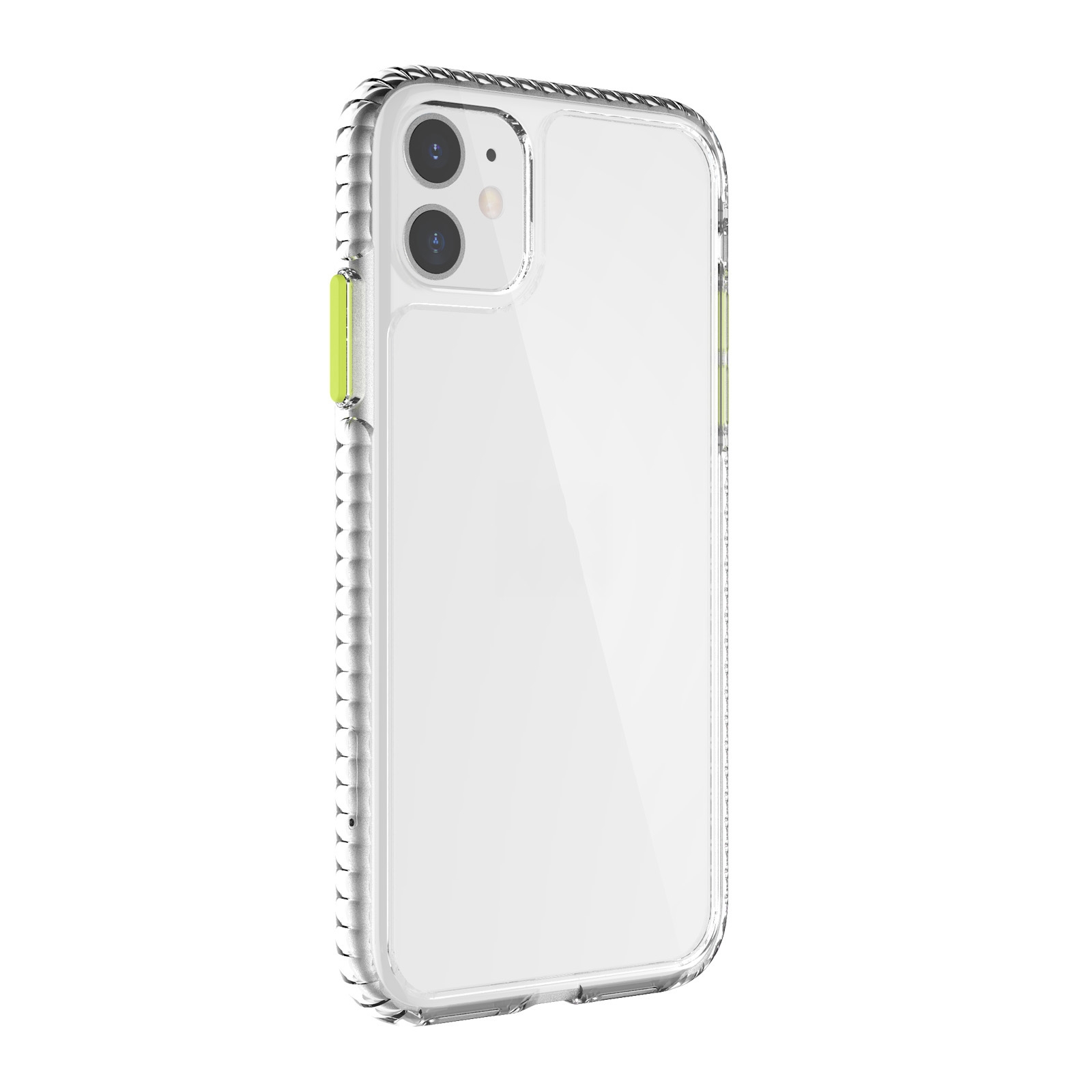 For iPhone 11 2 in 1 Ultra Clear Shockproof PC+ TPU Case with Removable Color Button (Yellow) For iPhone 11 2 in 1 Ultra Clear Shockproof PC+ TPU Case with Removable Color Button (Yellow)