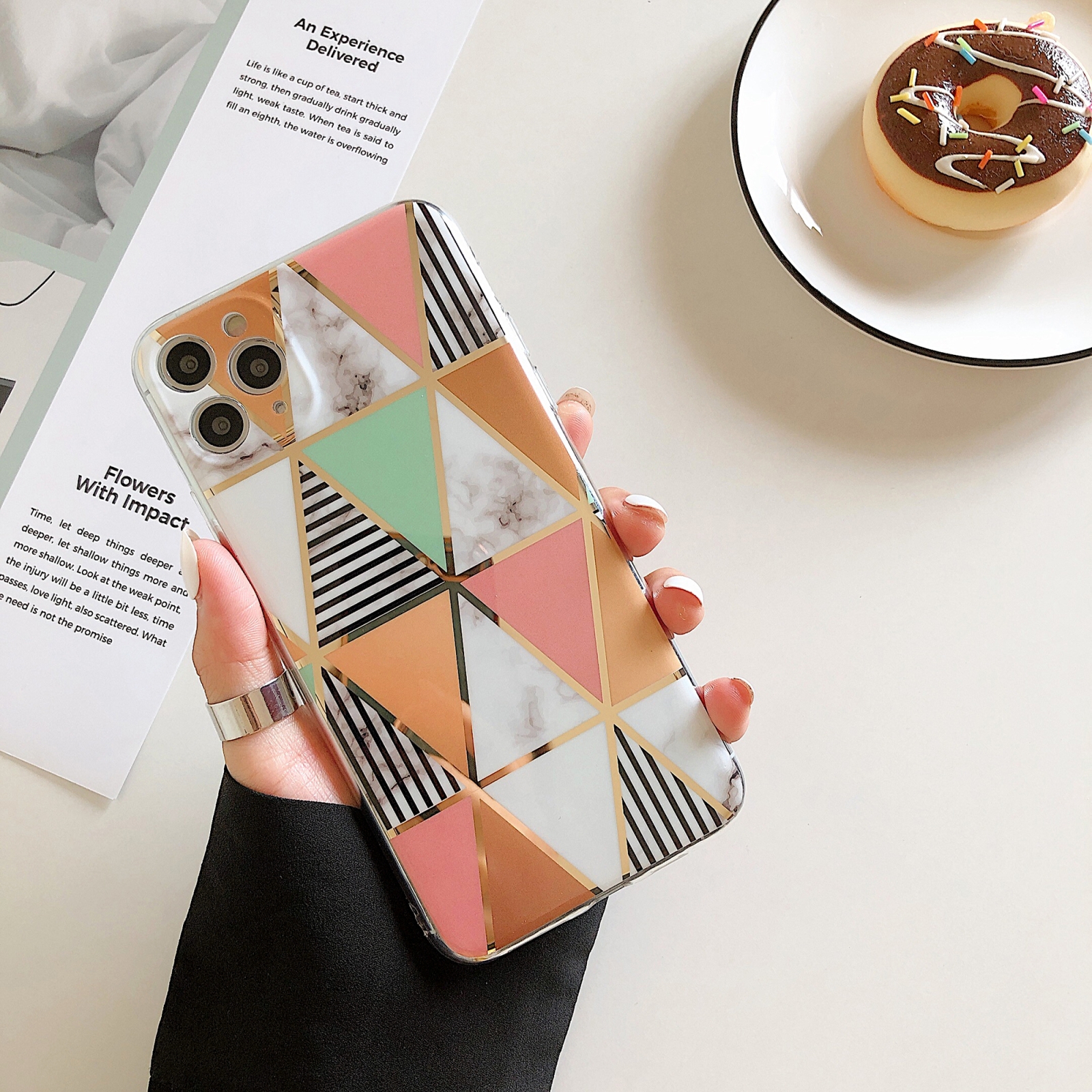 Electroplating Stitching Marble Pattern TPU Protective Case For iPhone 11(Checkered) Electroplating Stitching Marble Pattern TPU Protective Case For iPhone 11(Checkered)