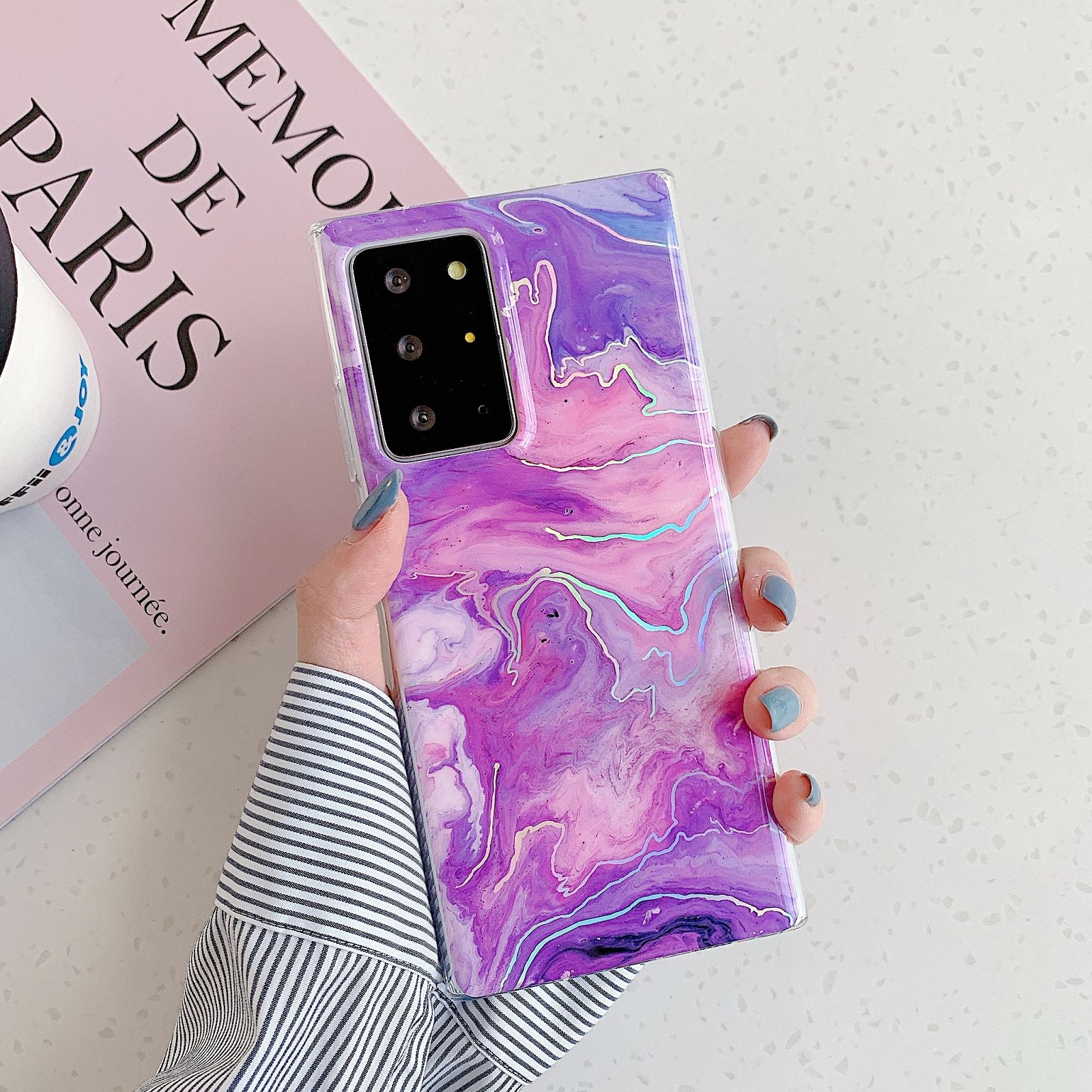 For Samsung Galaxy S20 FE Laser Marble Pattern TPU Protective Case(Purple Marble) For Samsung Galaxy S20 FE Laser Marble Pattern TPU Protective Case(Purple Marble)