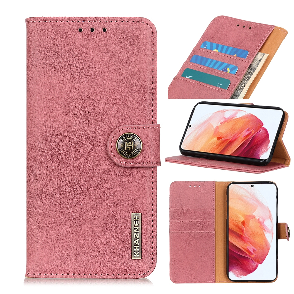 For Samsung Galaxy S21 5G KHAZNEH Cowhide Texture Horizontal Flip Leather Case with Holder & Card Slots & Wallet(Pink) For Samsung Galaxy S21 5G KHAZNEH Cowhide Texture Horizontal Flip Leather Case with Holder & Card Slots & Wallet(Pink)