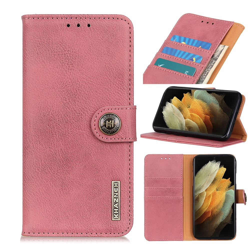 For Samsung Galaxy S21 Plus 5G KHAZNEH Cowhide Texture Horizontal Flip Leather Case with Holder & Card Slots & Wallet(Pink) For Samsung Galaxy S21 Plus 5G KHAZNEH Cowhide Texture Horizontal Flip Leather Case with Holder & Card Slots & Wallet(Pink)