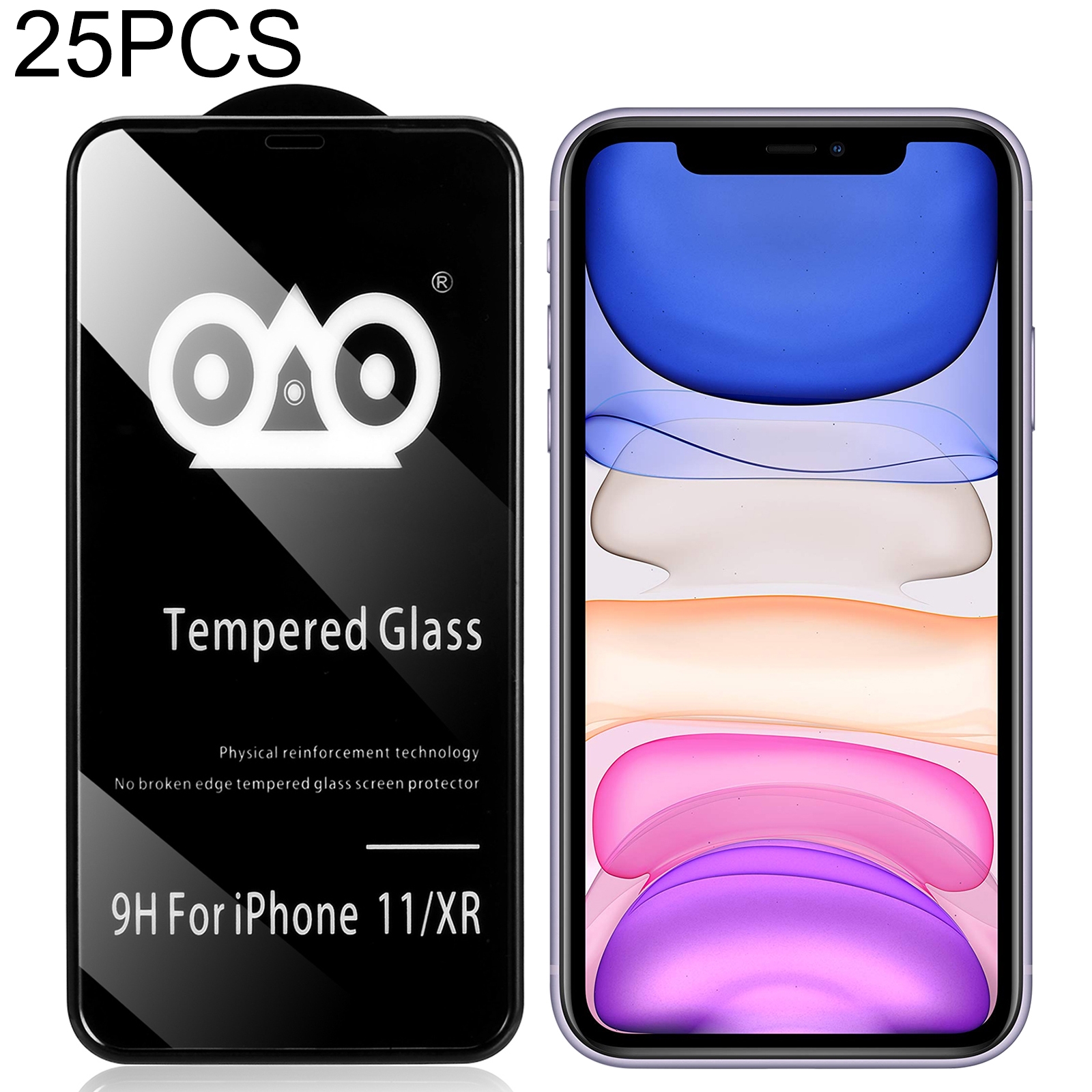 For iPhone 11 25pcs Shockproof Anti-breaking Edge Airbag Tempered Glass Film For iPhone 11 25pcs Shockproof Anti-breaking Edge Airbag Tempered Glass Film