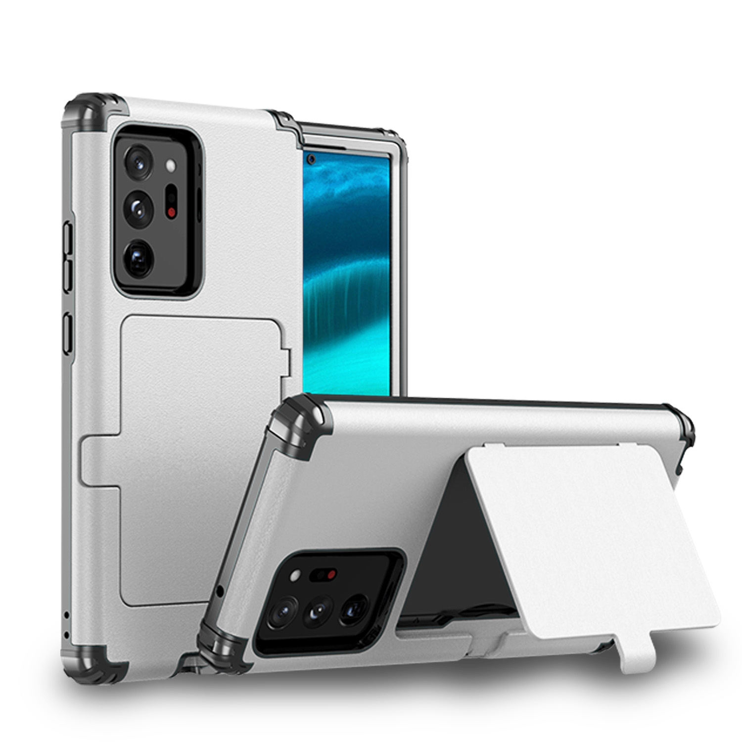 For Samsung Galaxy Note20 Dustproof Pressure-proof Shockproof PC + TPU Case with Card Slot & Mirror(White) For Samsung Galaxy Note20 Dustproof Pressure-proof Shockproof PC + TPU Case with Card Slot & Mirror(White)