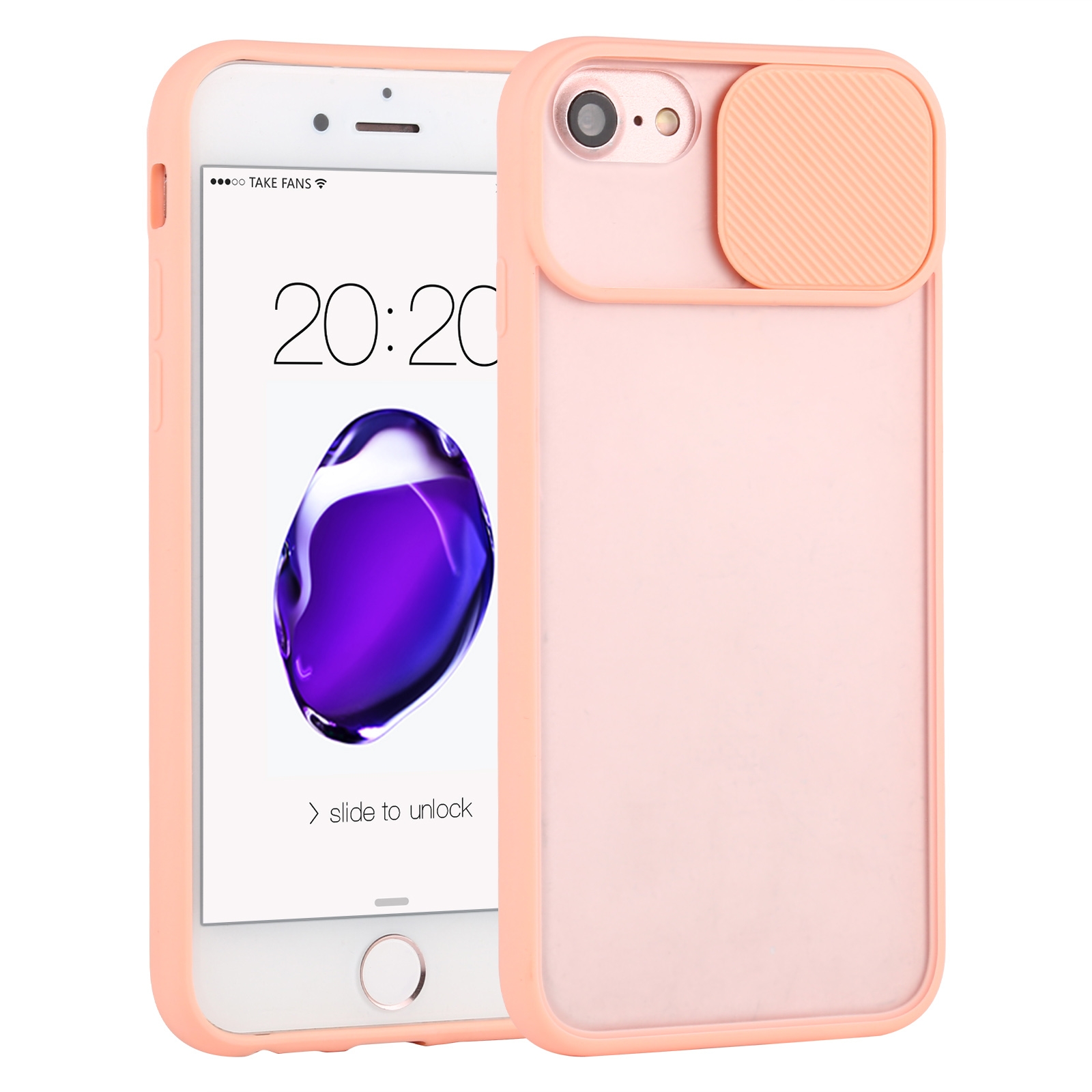 Sliding Camera Cover Design TPU Protective Case For iPhone 6(Pink) Sliding Camera Cover Design TPU Protective Case For iPhone 6(Pink)