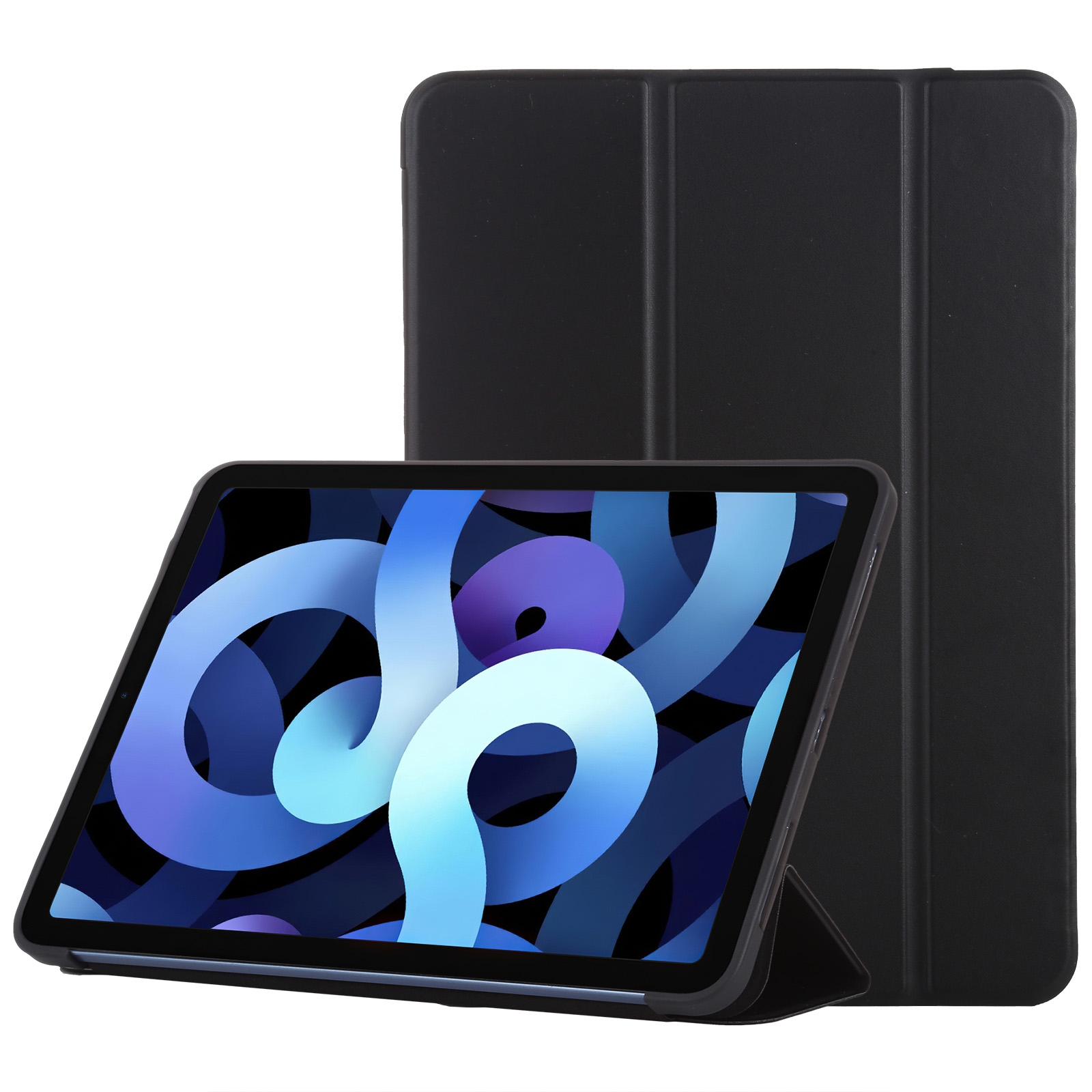 TPU Three-fold Horizontal Flip Smart Leather Case with Sleep / Wake-up Function & Holder For iPad Air 2022 / 2020 10.9(Black) TPU Three-fold Horizontal Flip Smart Leather Case with Sleep / Wake-up Function & Holder For iPad Air 2022 / 2020 10.9(Black)