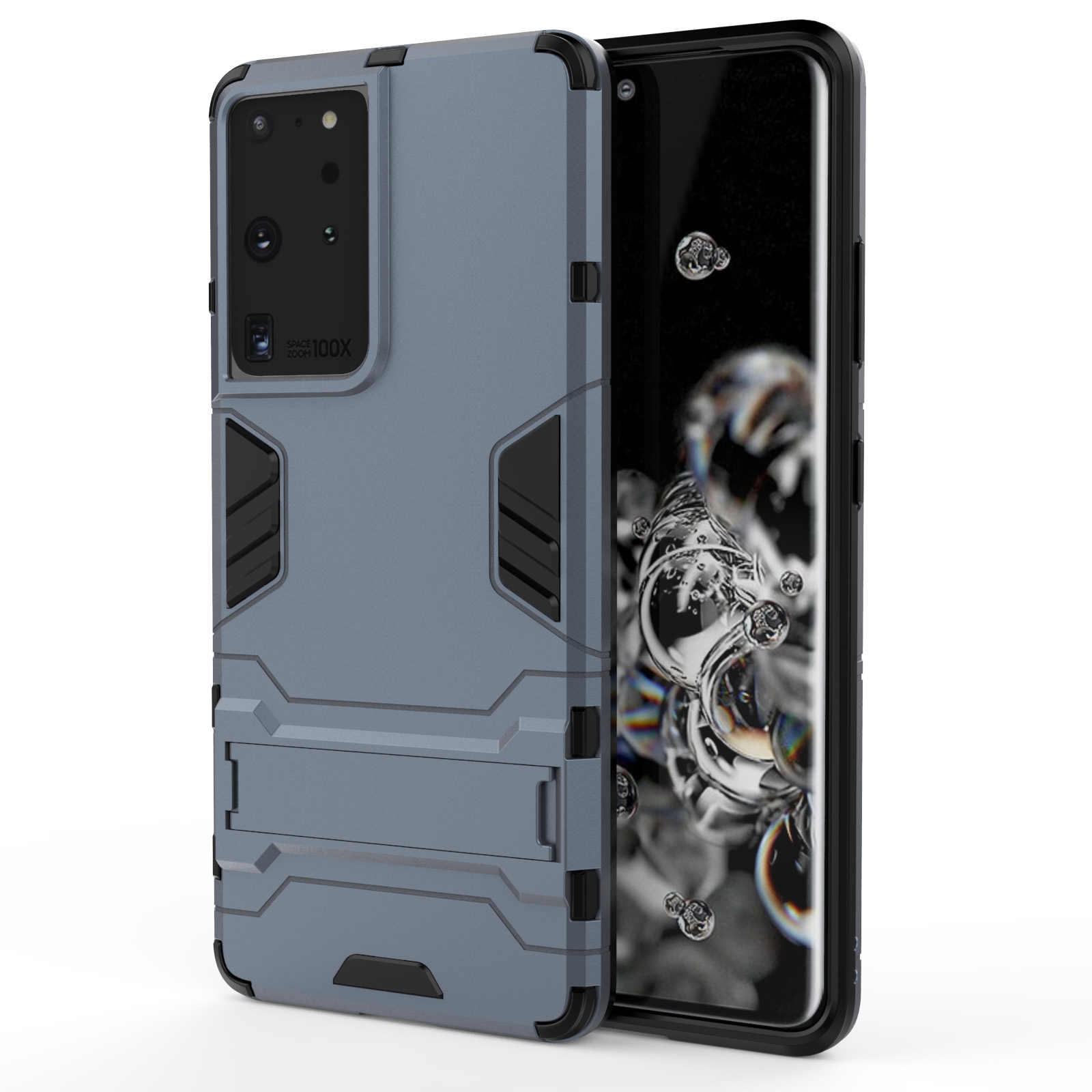For Samsung Galaxy S21 Ultra 5G Shockproof PC + TPU Protective Case with Hidden Holder(Navy Blue) For Samsung Galaxy S21 Ultra 5G Shockproof PC + TPU Protective Case with Hidden Holder(Navy Blue)