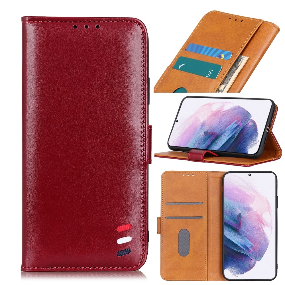 For Samsung Galaxy S21 Plus 5G 3-Color Pearl Texture Magnetic Buckle Horizontal Flip PU Leather Case with Card Slots & Wallet & Holder(Wine Red) For Samsung Galaxy S21 Plus 5G 3-Color Pearl Texture Magnetic Buckle Horizontal Flip PU Leather Case with Card Slots & Wallet & Holder(Wine Red)