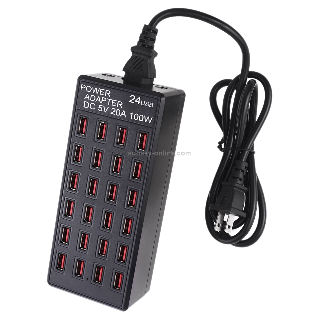 100W 24 USB Ports Fast Charger Station Smart Charger with LED Indicator AC 100-240V, US Plug(Black) 100W 24 USB Ports Fast Charger Station Smart Charger with LED Indicator AC 100-240V, US Plug(Black)