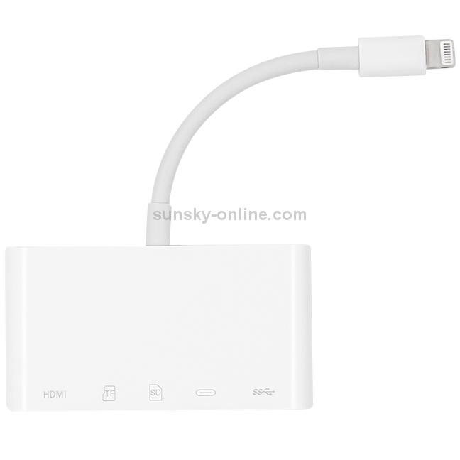 NK-1032 5 In 1 8 Pin to HDMI Multi-function Mobile Phone Converter Adapter (White) NK-1032 5 In 1 8 Pin to HDMI Multi-function Mobile Phone Converter Adapter (White)