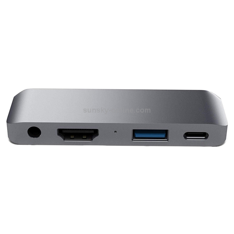 HW-TC29 4 In 1 Type-C / USB-C Multifunctional Extension HUB Adapter iPad Pro Hub (Grey)