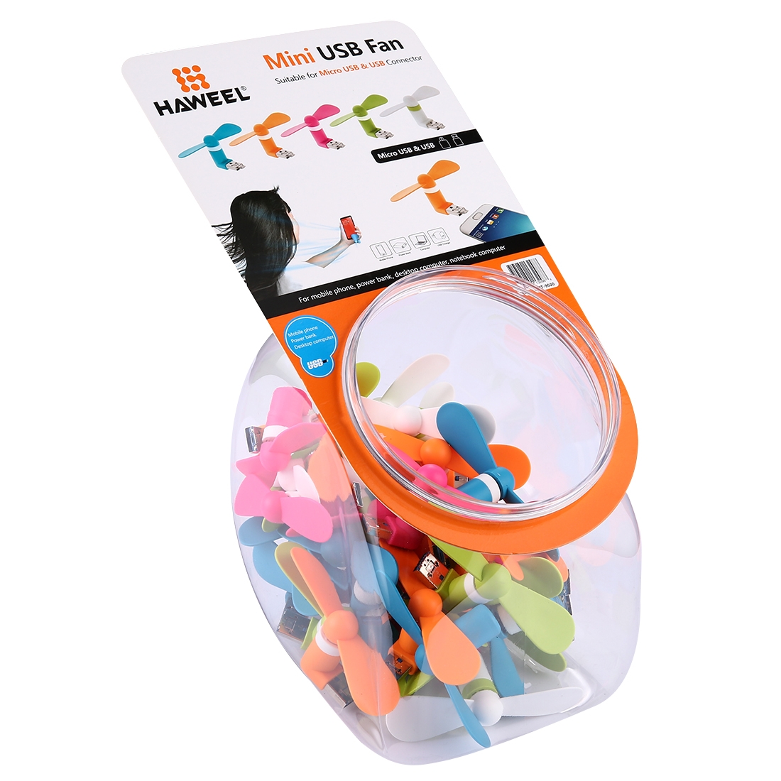 40 PCS Mixed Colors HAWEEL 3.5 inch Fashion Two Ports Micro USB Phone Two Leaves Mini USB Fan Kit with Candy Cans Packag 40 PCS Mixed Colors HAWEEL 3.5 inch Fashion Two Ports Micro USB Phone Two Leaves Mini USB Fan Kit with Candy Cans Packag