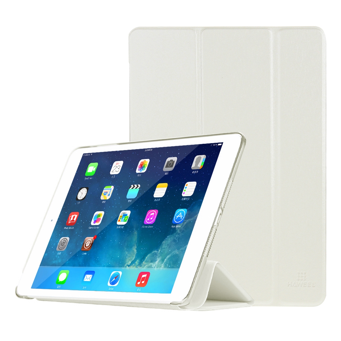 HAWEEL 3-folding Smart Case Clear Back Cover with Holder for iPad mini 3 / 2 / 1(White) HAWEEL 3-folding Smart Case Clear Back Cover with Holder for iPad mini 3 / 2 / 1(White)