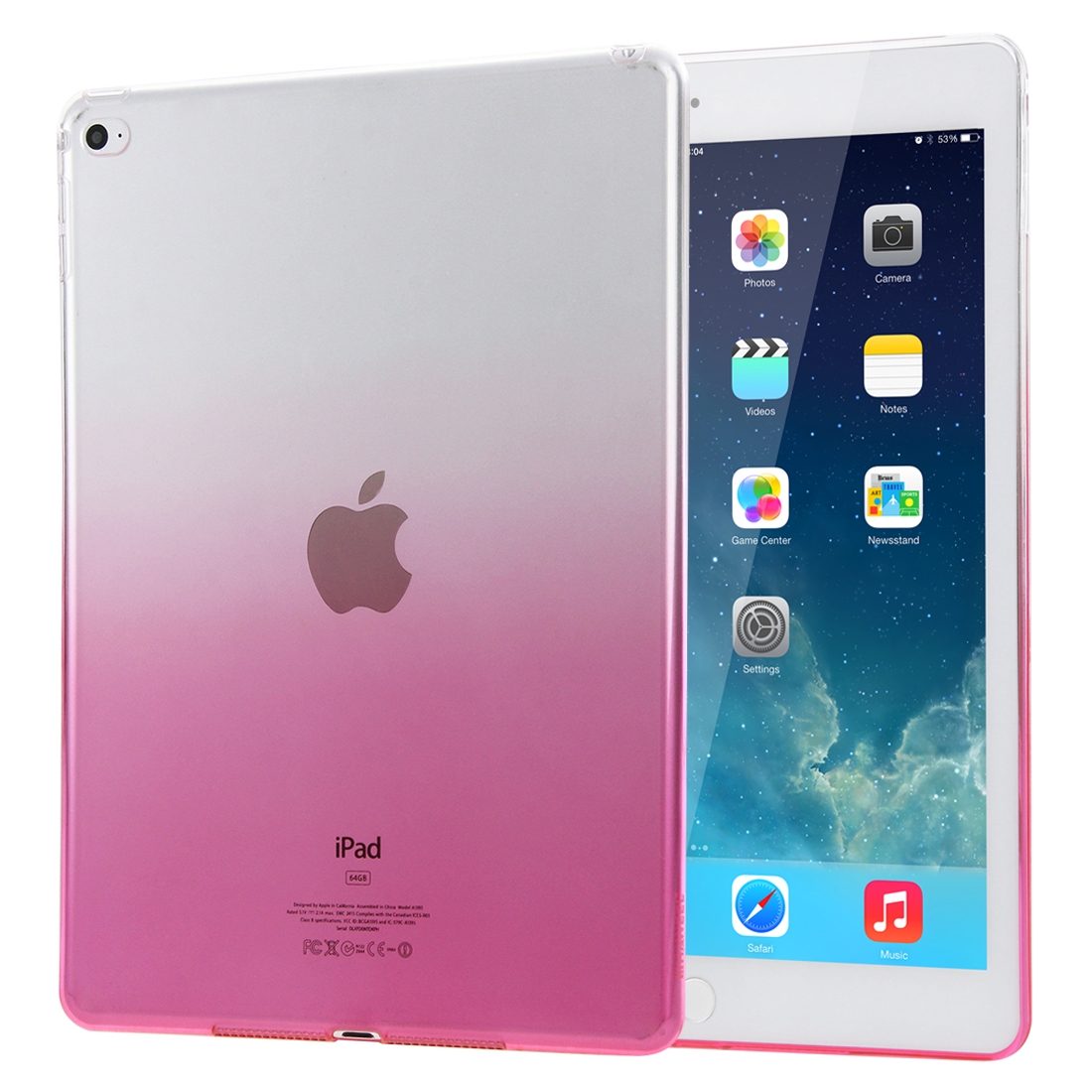 HAWEEL Slim Gradient Color Clear Soft TPU Protective Case for iPad Air 2(Pink) HAWEEL Slim Gradient Color Clear Soft TPU Protective Case for iPad Air 2(Pink)